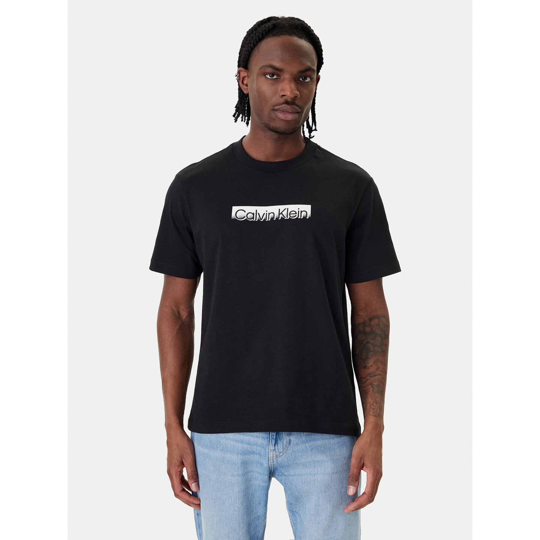 Calvin Klein T-Shirt LV04LF812G Czarny Slim Fit