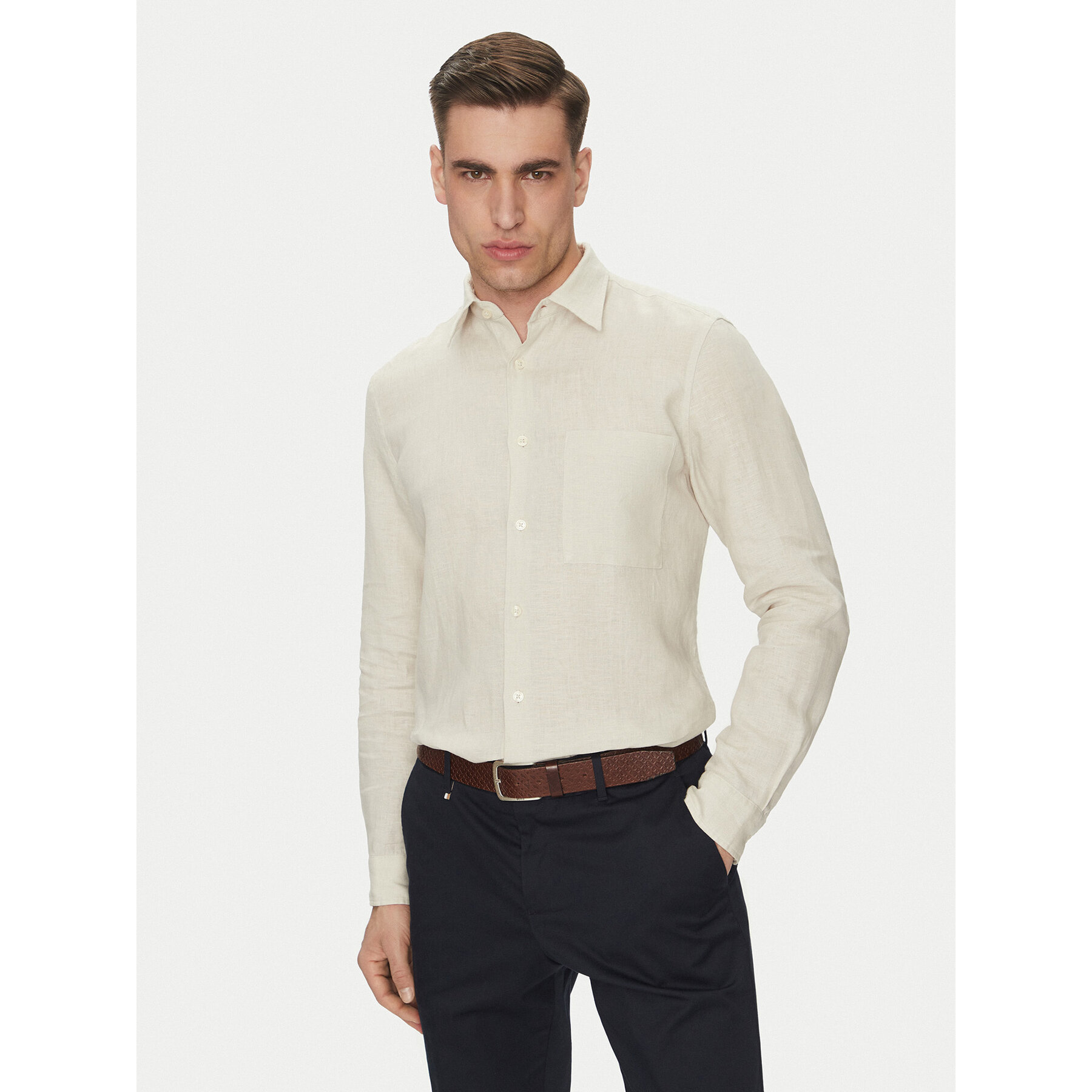 Marc O'Polo Koszula 523 7428 42318 Beżowy Regular Fit