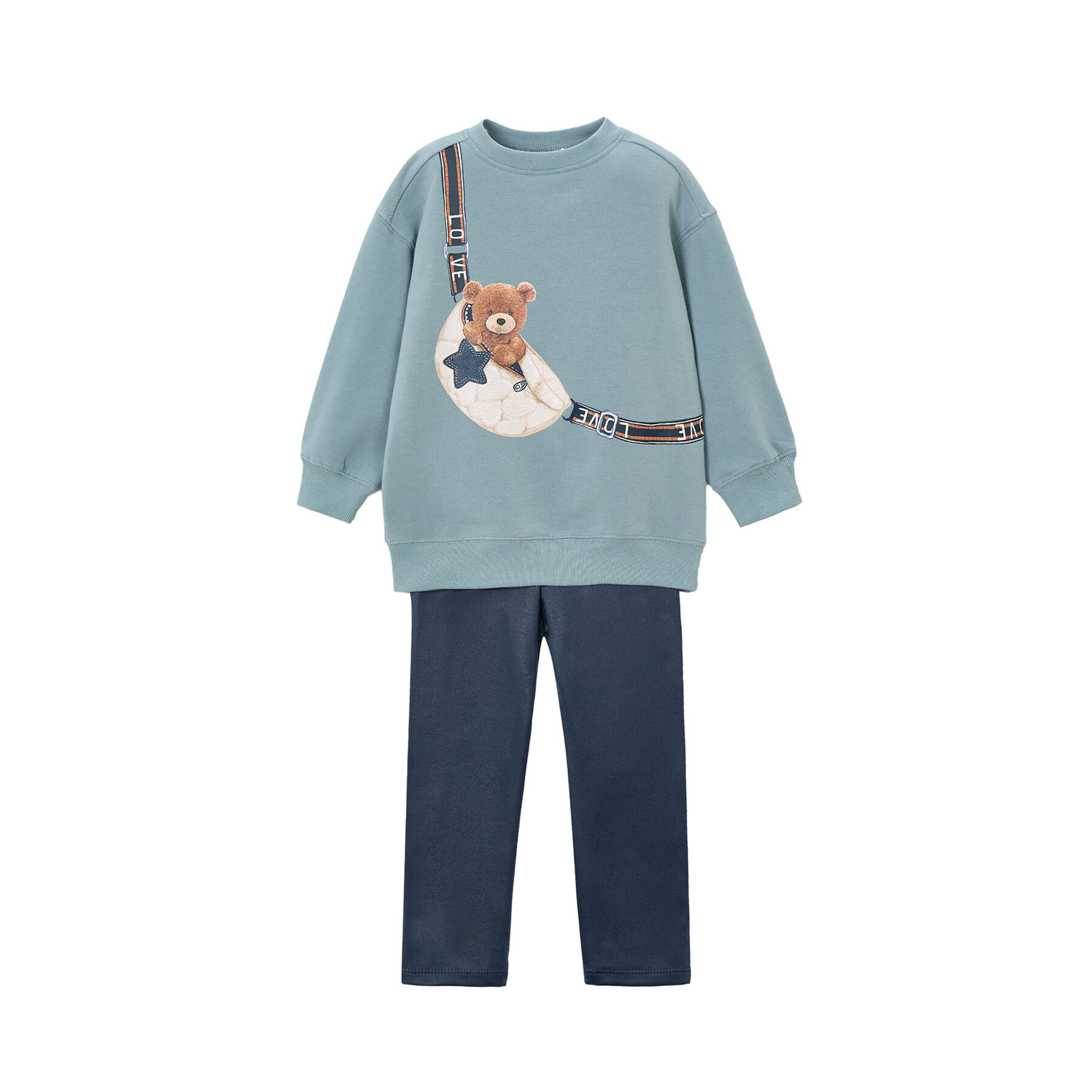 Mayoral Komplet bluza i legginsy 4727 Niebieski Regular Fit