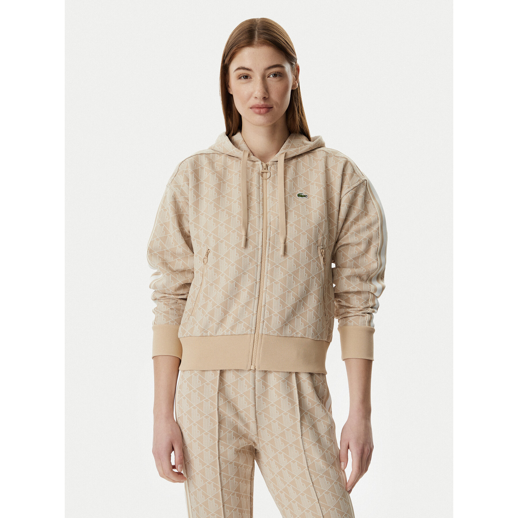 Lacoste Bluza SF7606 Beżowy jasny Regular Fit