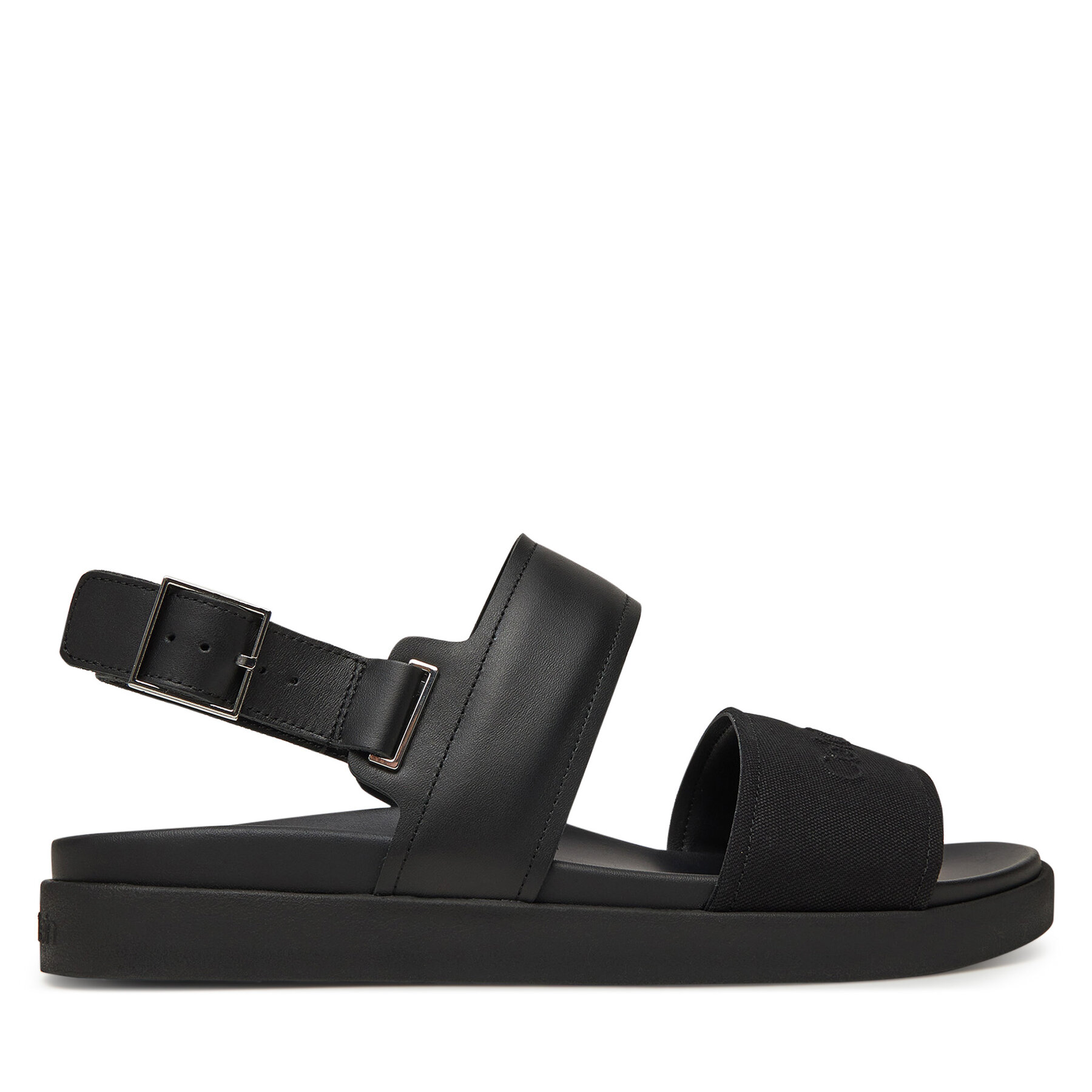 Calvin Klein Sandały Back Strap W/ Buckle Logo HM0HM01742 Czarny