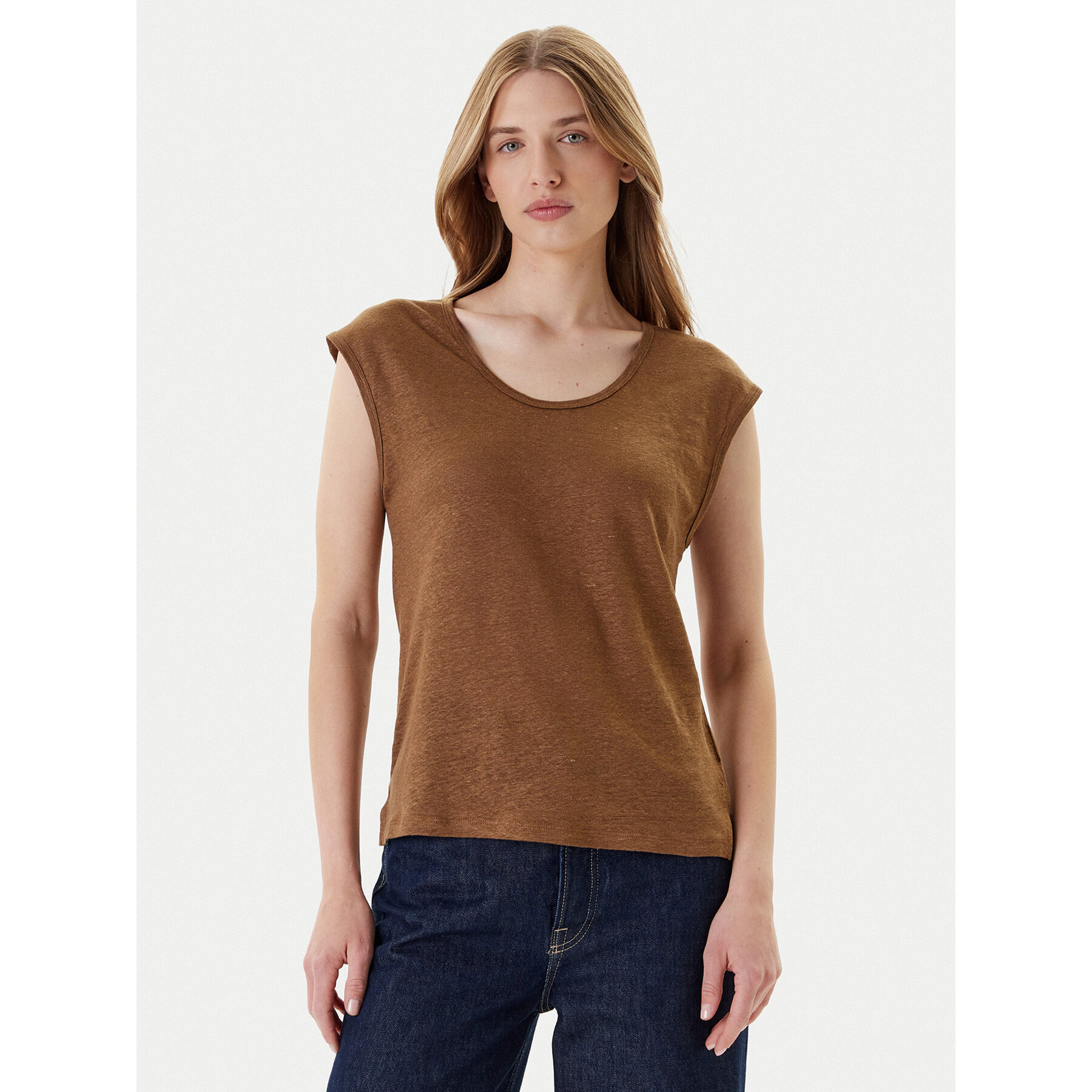 United Colors Of Benetton T-Shirt 37UJE16B1 Brązowy Regular Fit