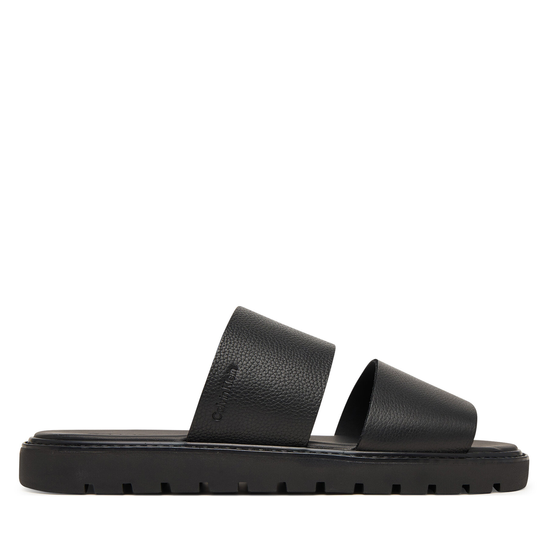 Calvin Klein Klapki Sq Molded Sandal Db Lth HM0HM02234 Czarny