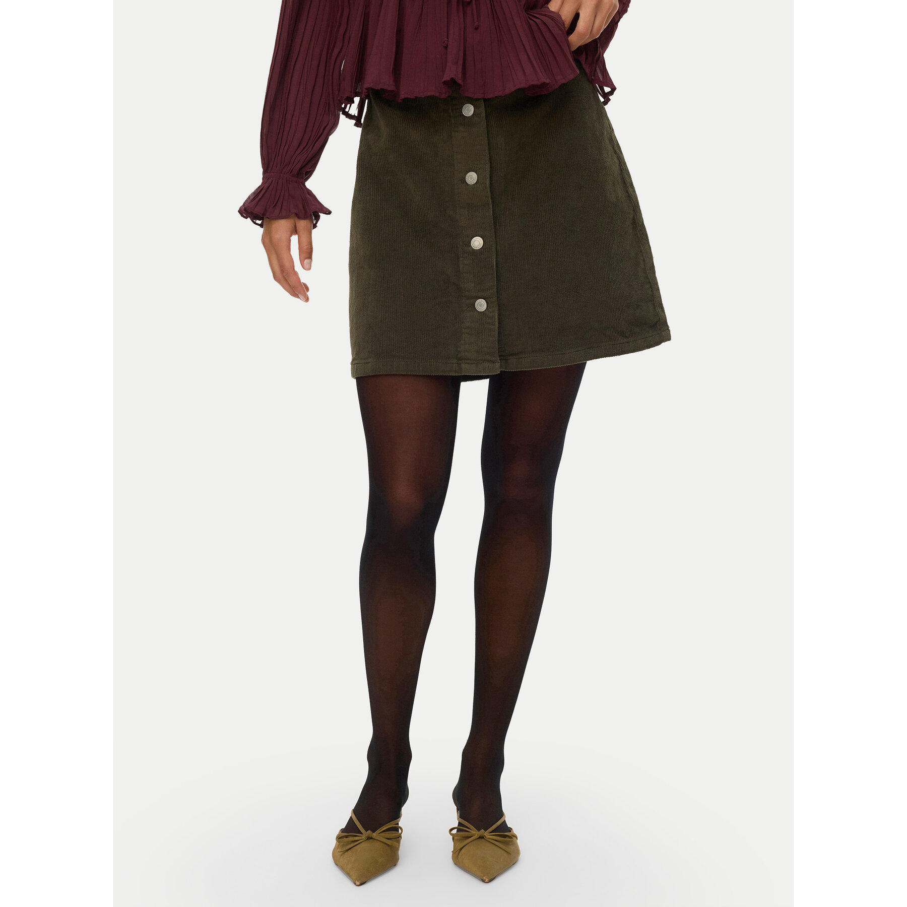 Vero Moda Spódnica mini Etta 10315342 Zielony Regular Fit