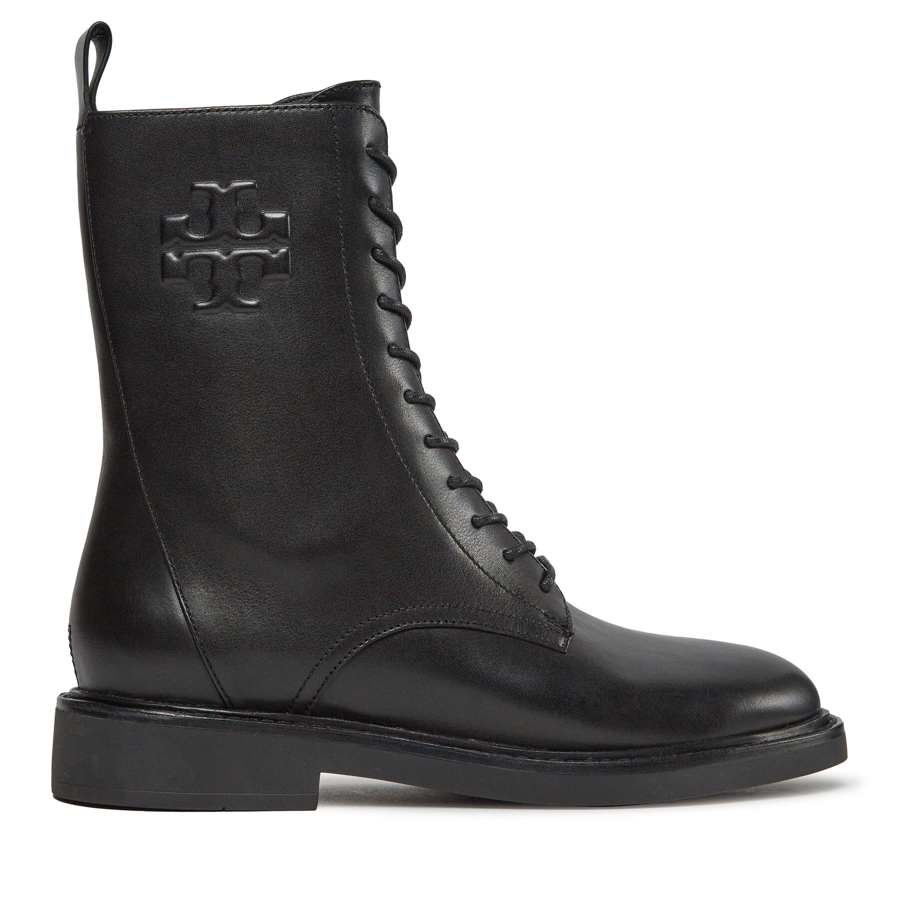 Tory Burch Botki Double T Combat Boot 154336 Czarny