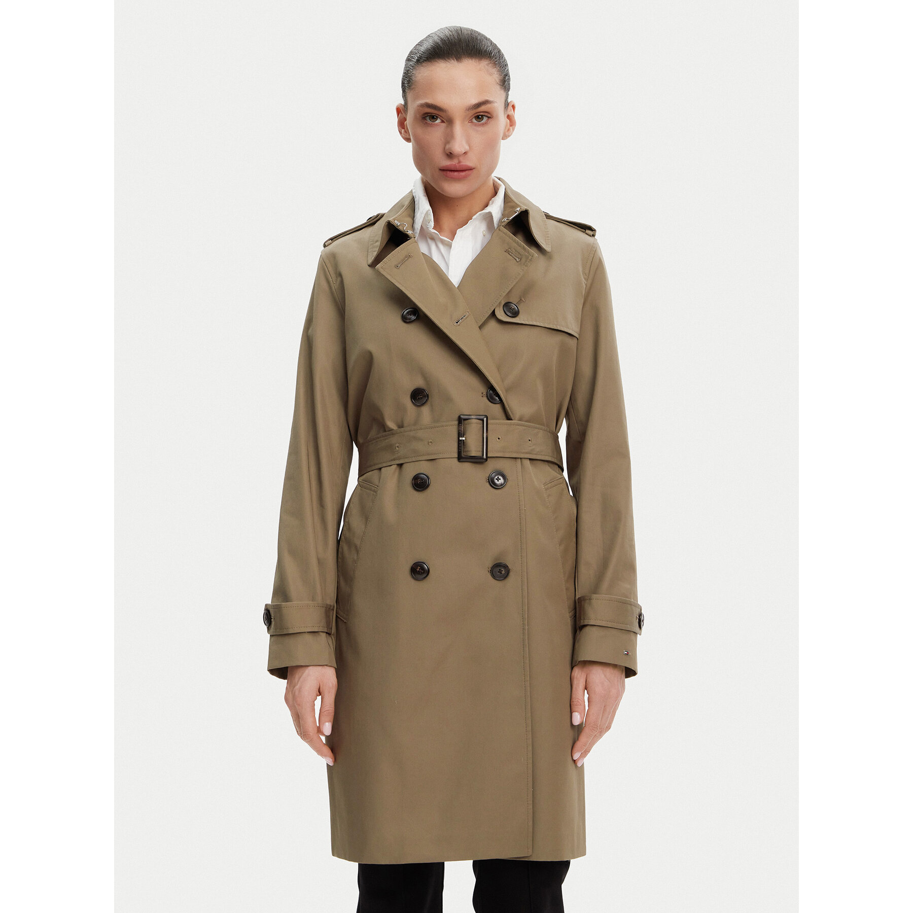 Tommy Hilfiger Trencz WW0WW42133 Khaki Slim Fit