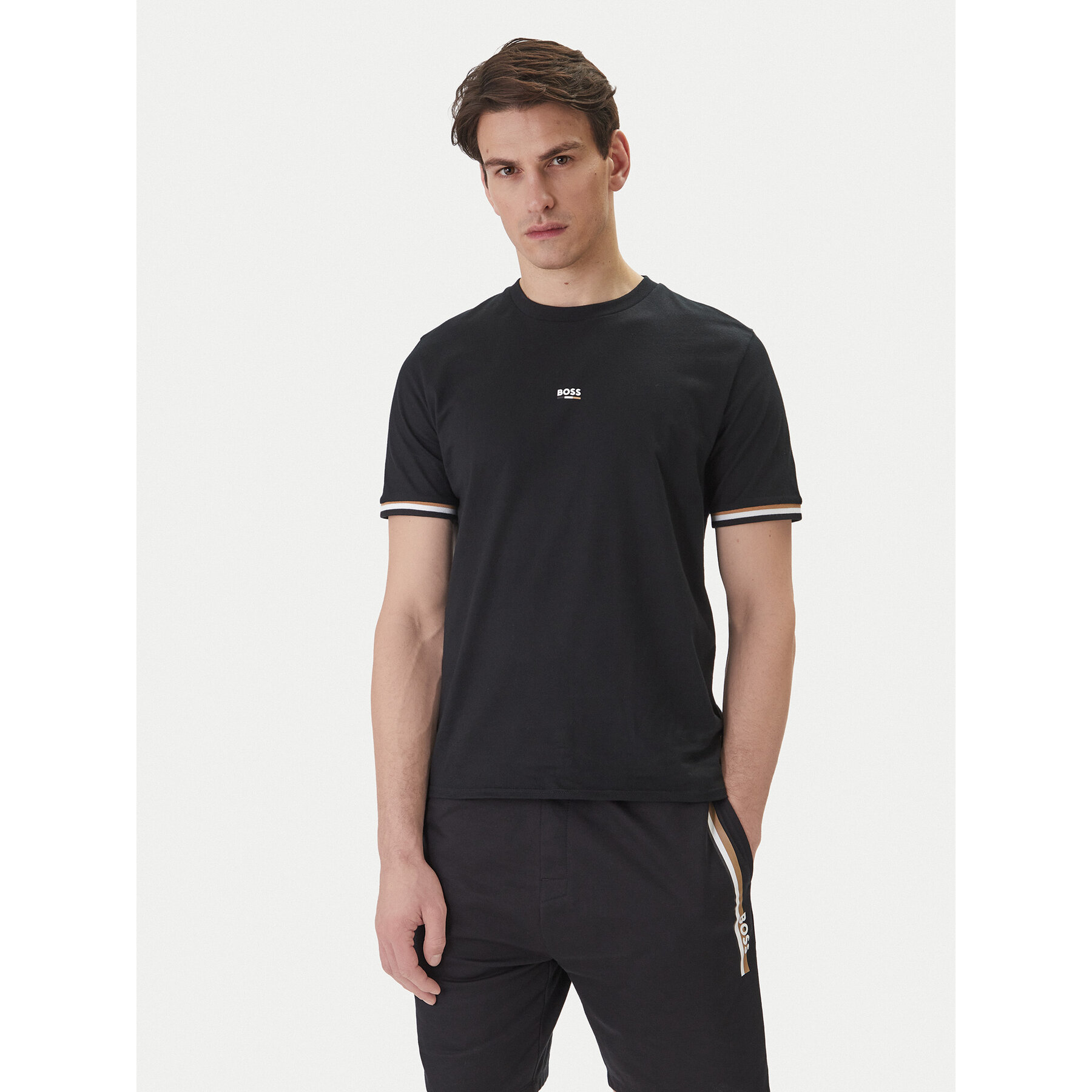 BOSS T-Shirt Iconic 50557198 Czarny Regular Fit