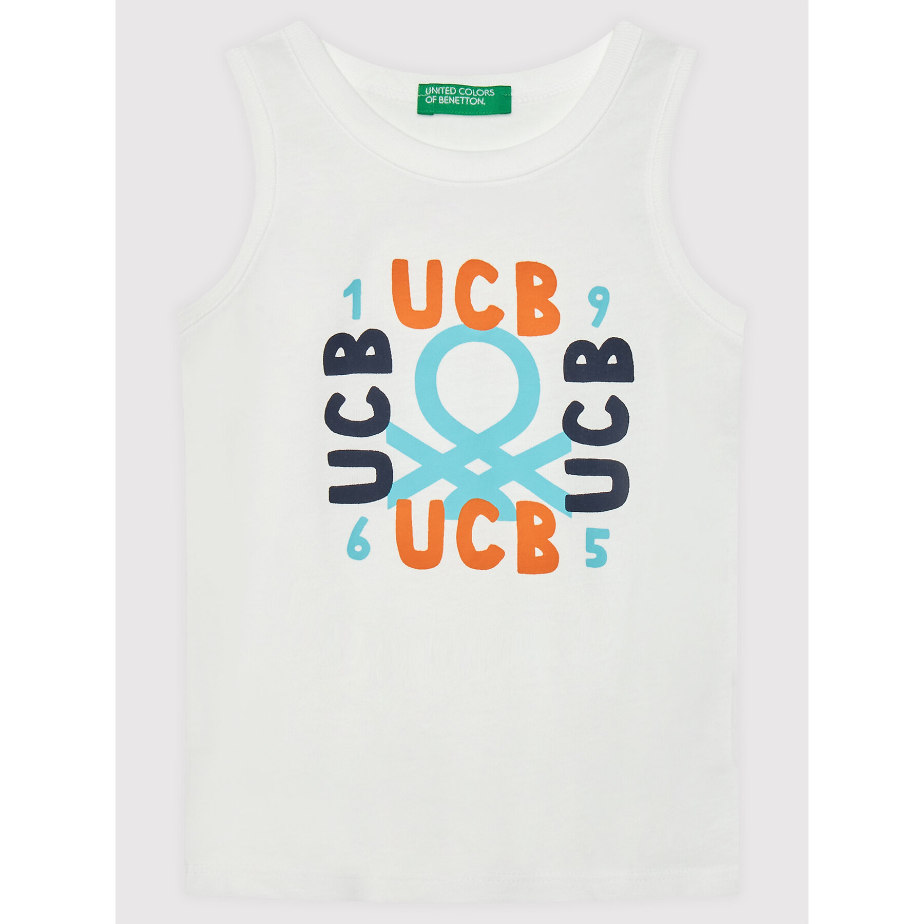 United Colors Of Benetton Top 3I1XGH002 Biały Regular Fit