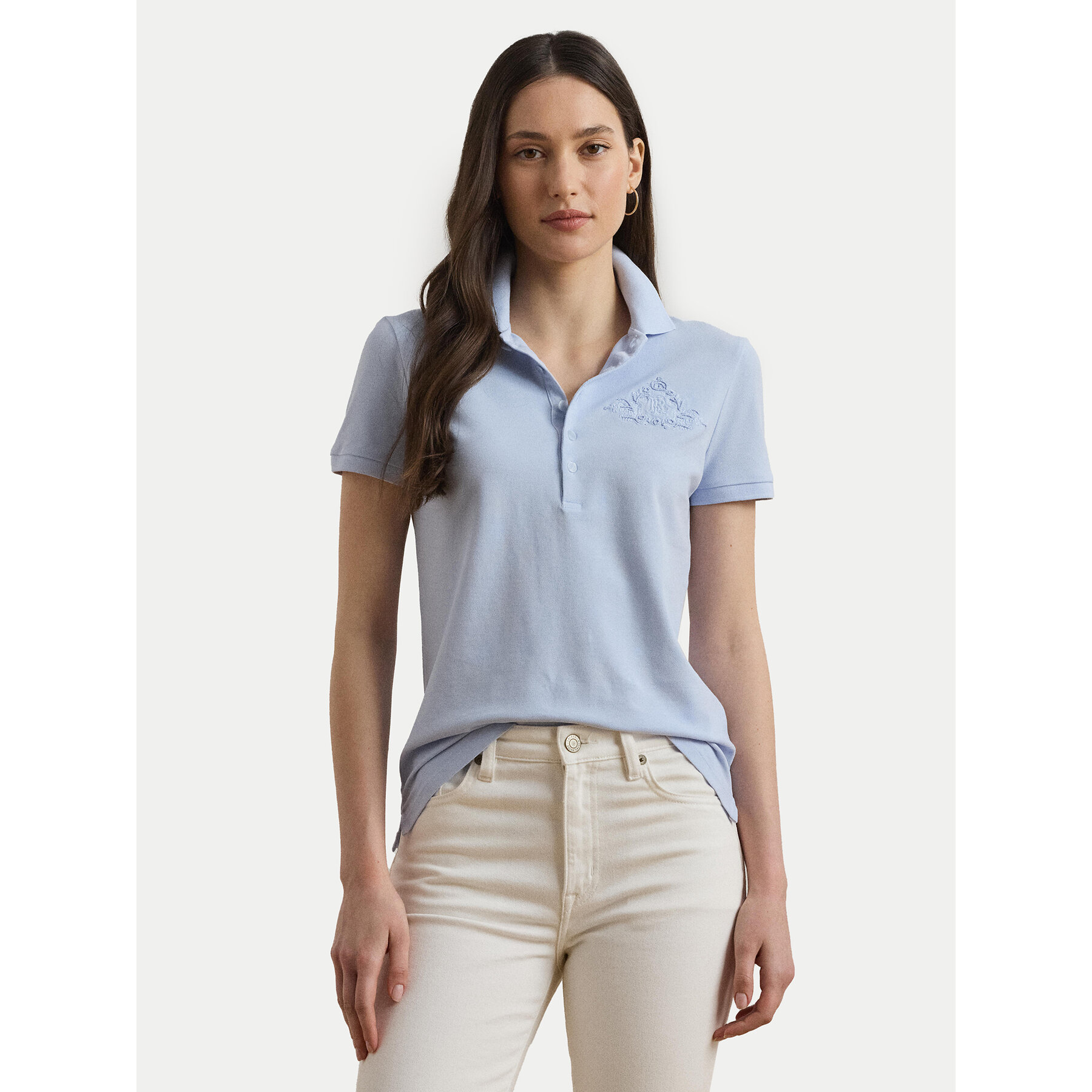 LAUREN RALPH LAUREN Polo 200966129001 Błękitny Slim Fit