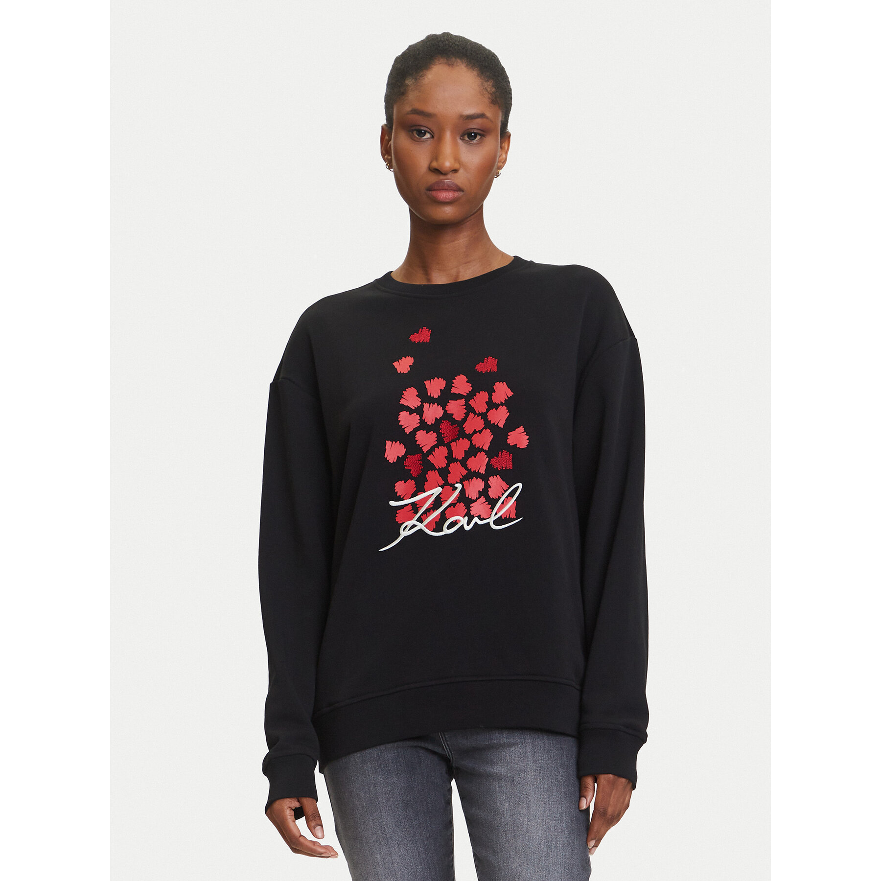 KARL LAGERFELD Bluza A3W20006 Czarny Regular Fit