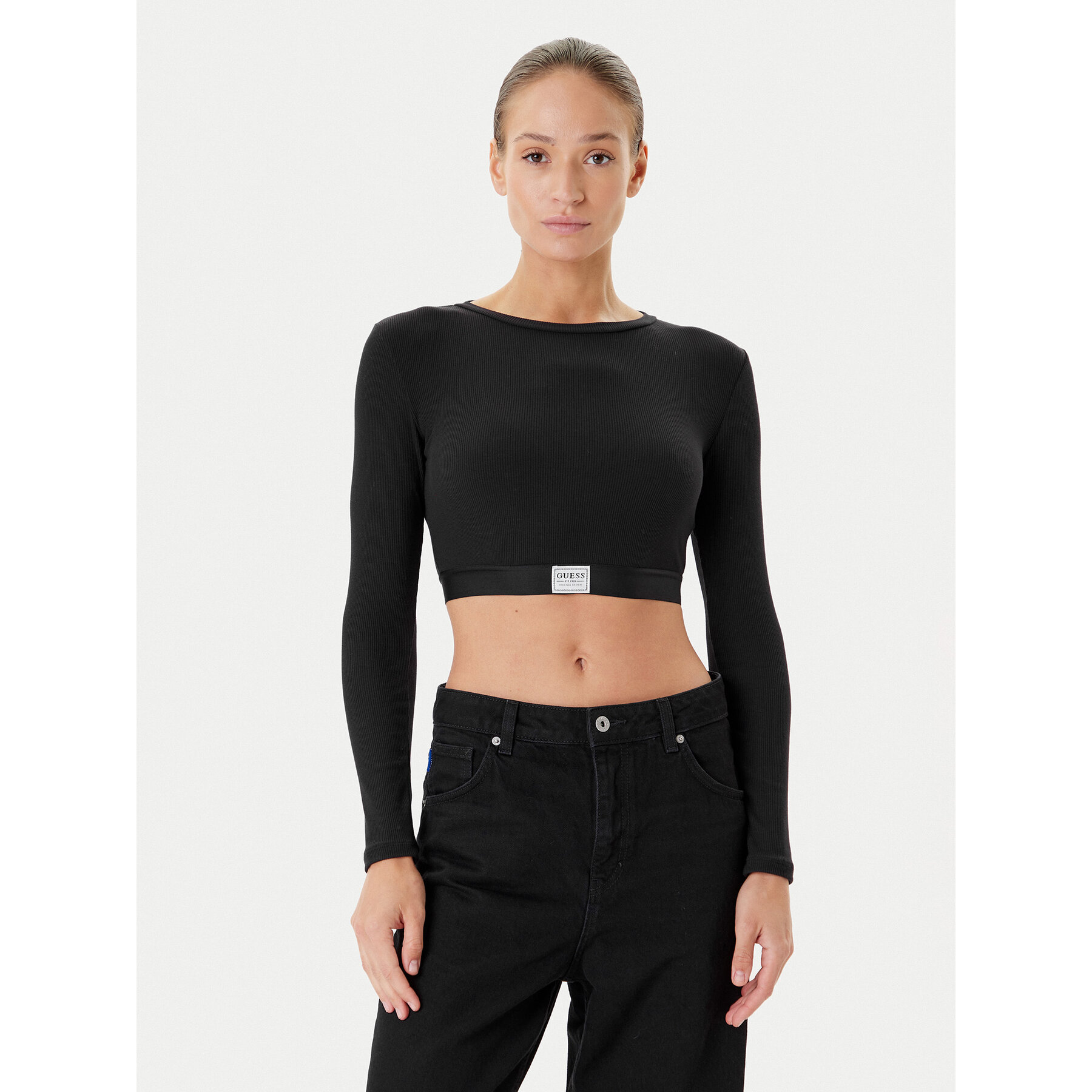 Guess Bluzka O5RP00 KCDA2 Czarny Regular Fit