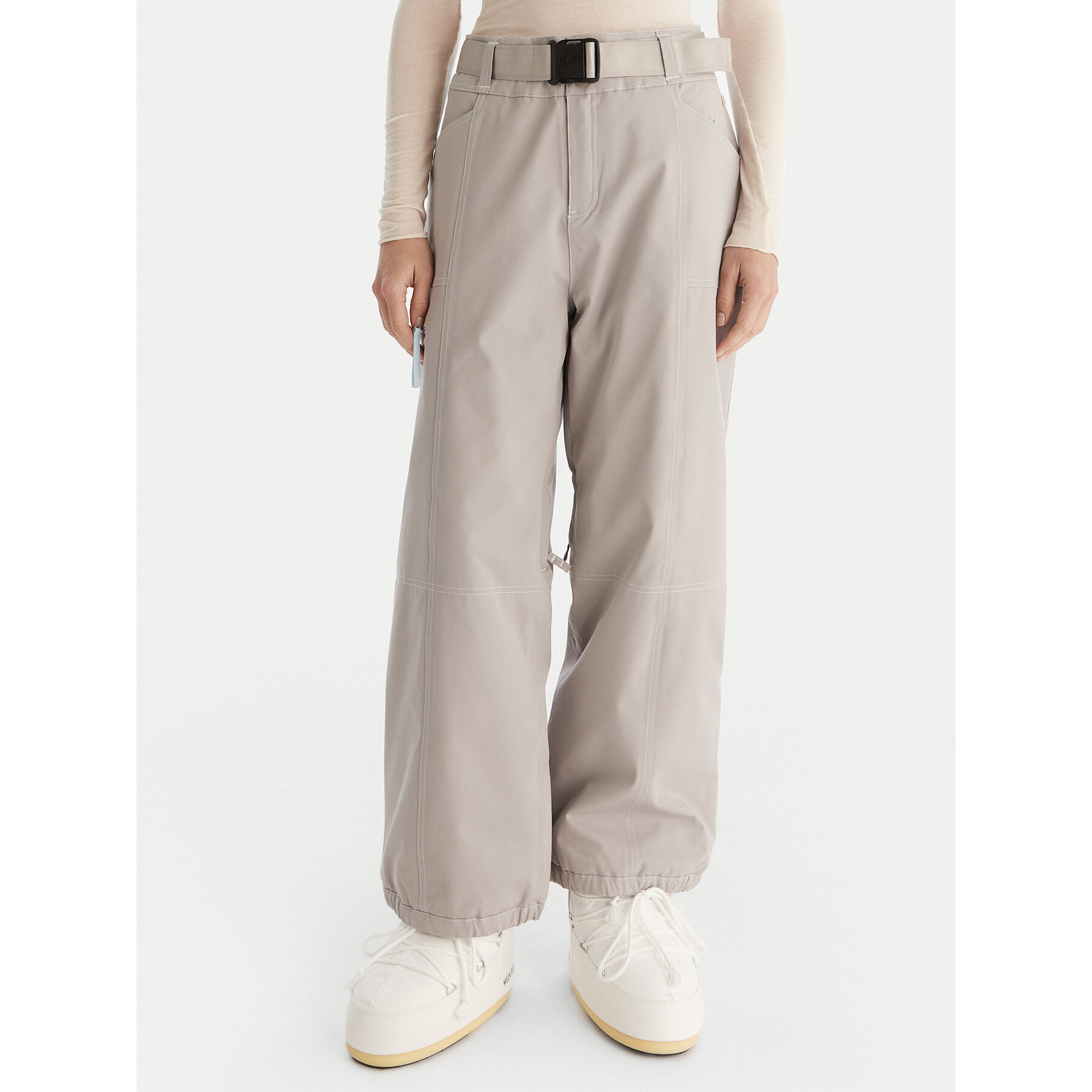 Roxy Spodnie snowboardowe Chloe Kim PT ERJTP03300 Szary Relaxed Fit