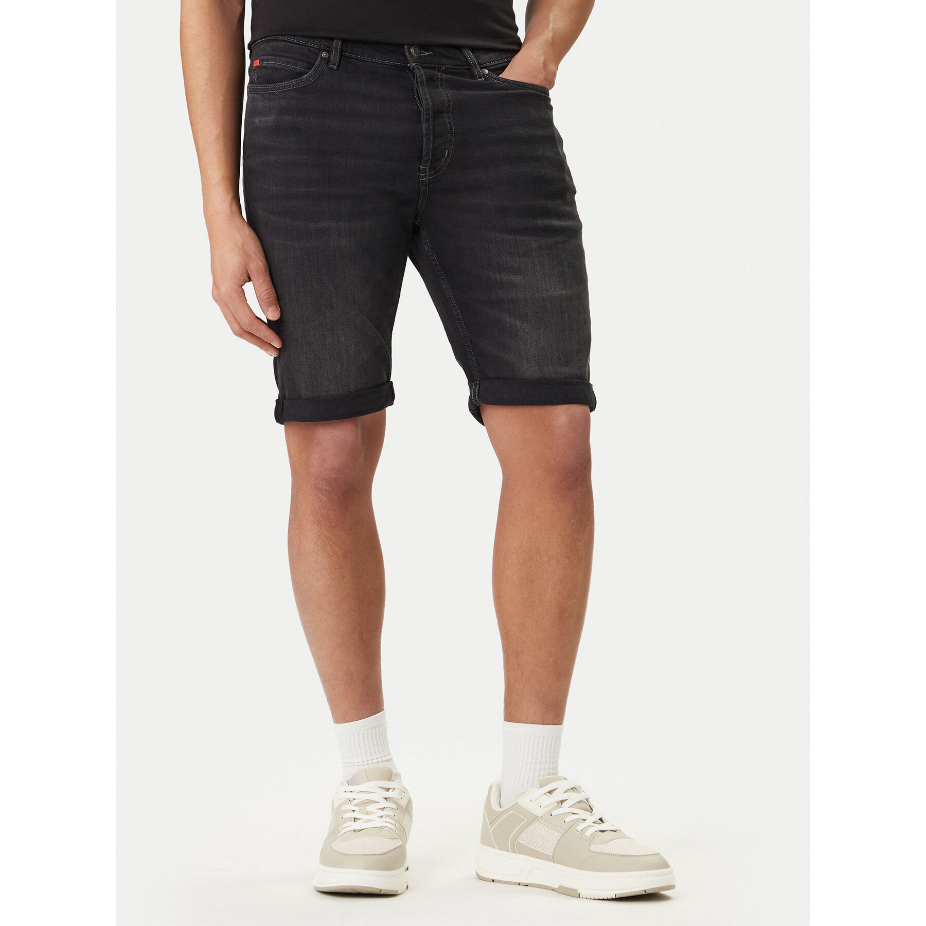 HUGO Szorty jeansowe 50561639 Szary Tapered Fit