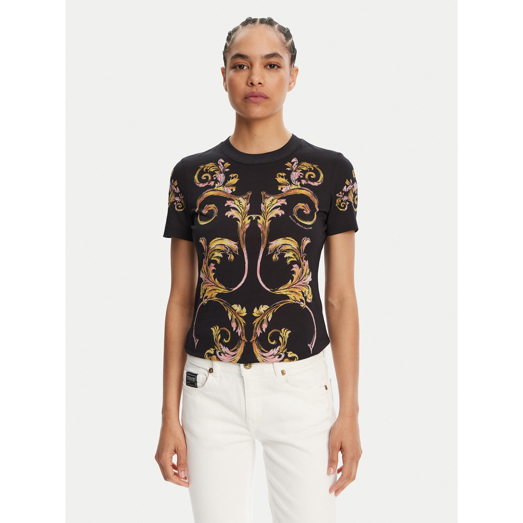 Versace Jeans Couture T-Shirt 78HAH6P8 Czarny Slim Fit