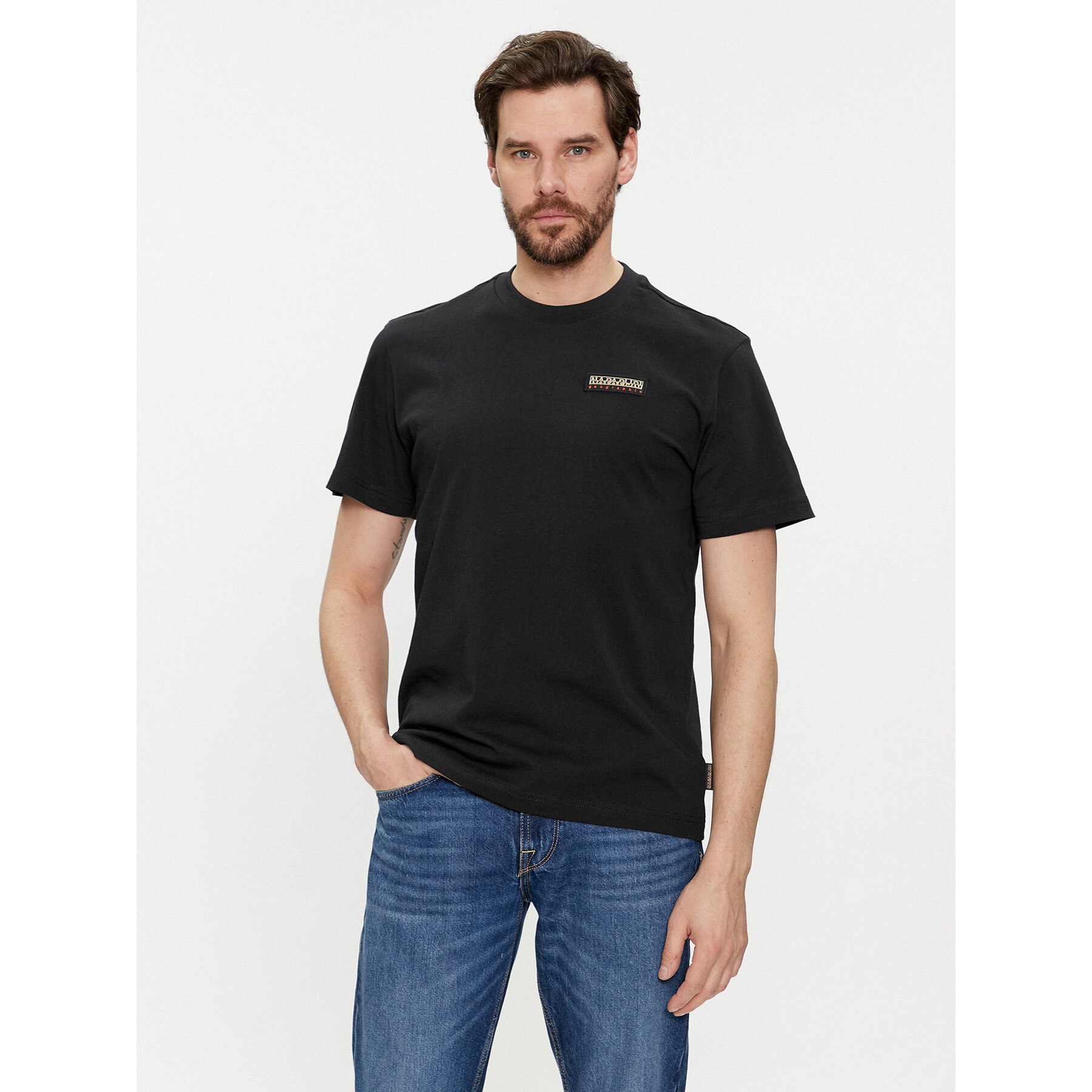 Napapijri T-Shirt Iaato NP0A4HFZ Czarny Regular Fit