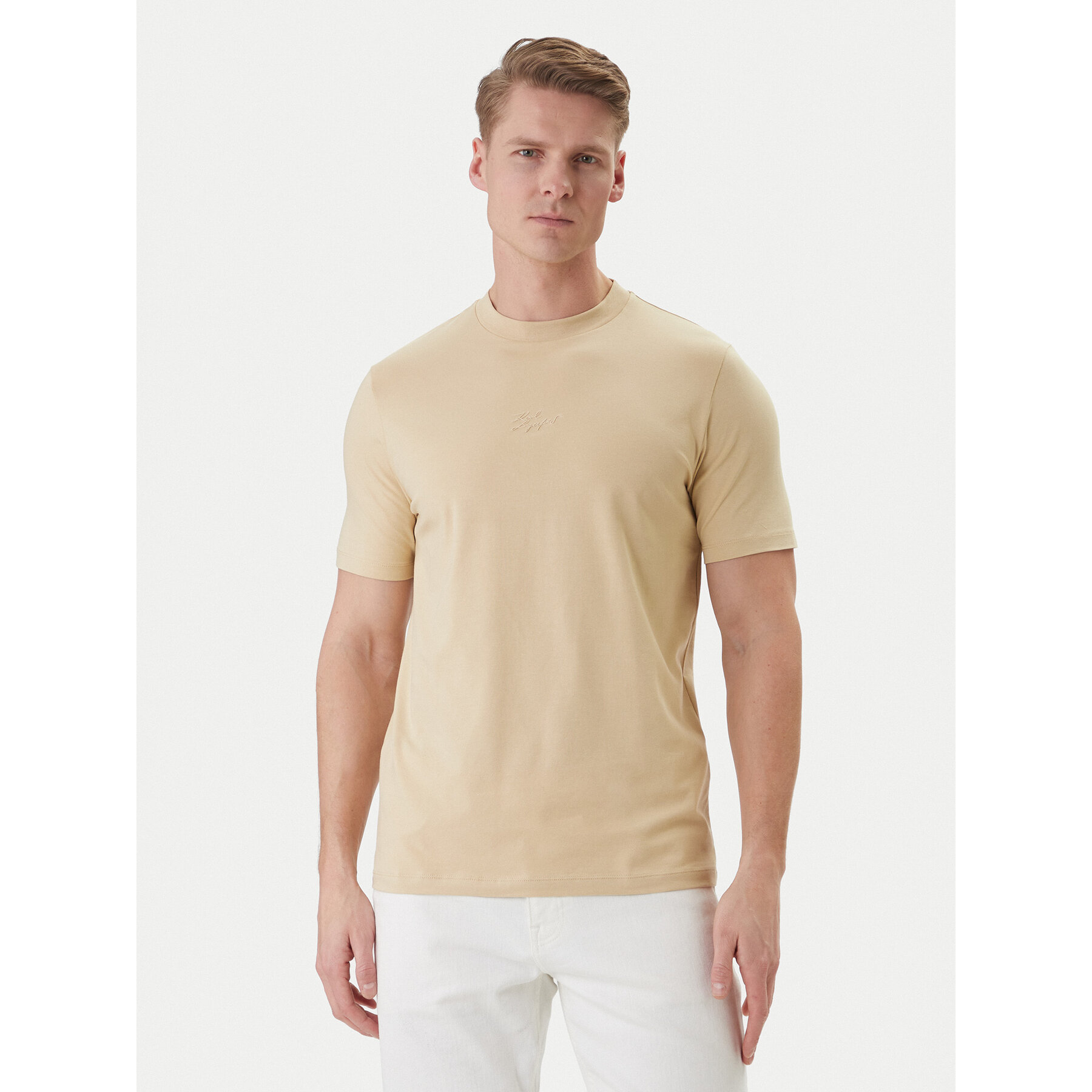KARL LAGERFELD T-Shirt 755047 562235 Beżowy Regular Fit