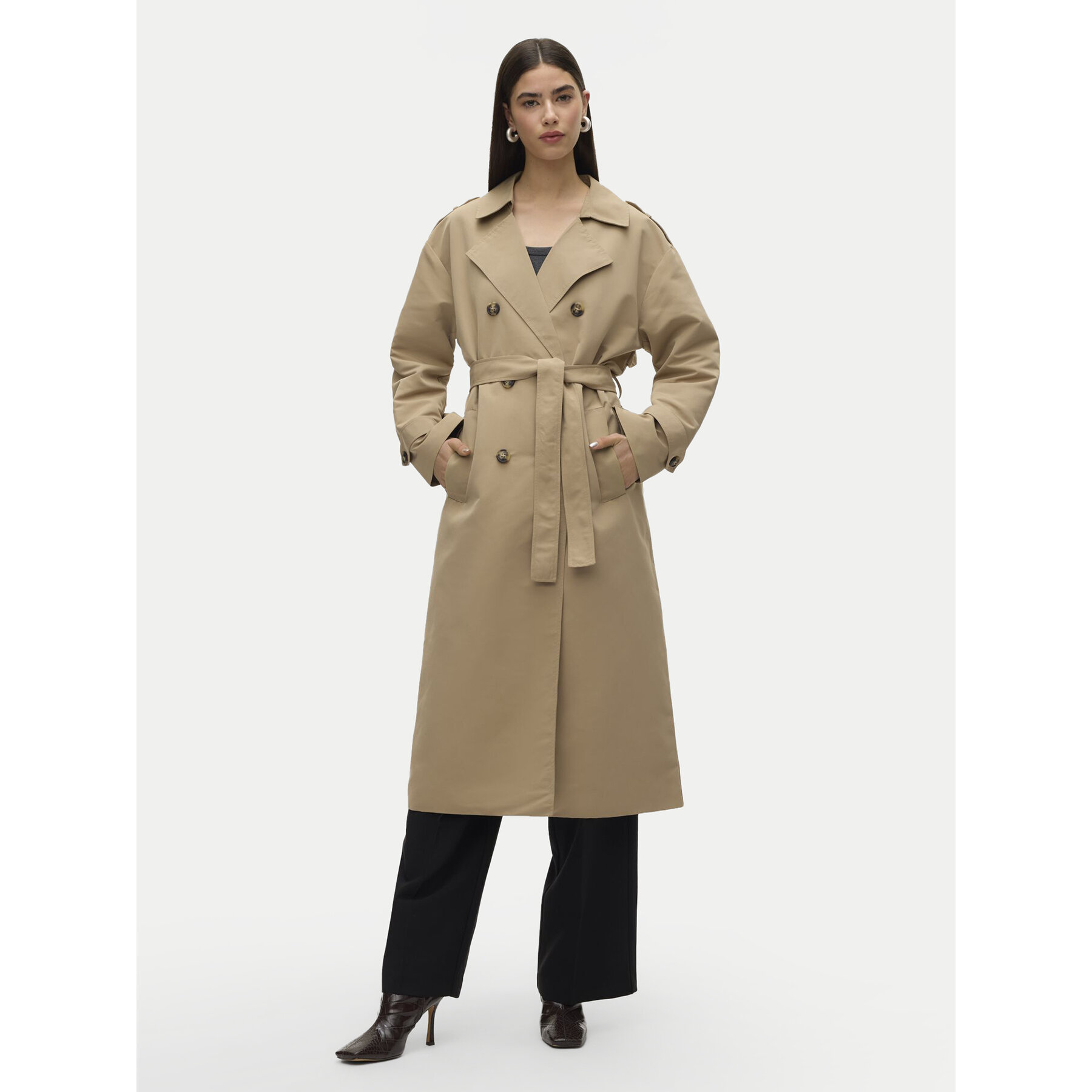 Vero Moda Trencz Chloe 10300263 Beżowy Regular Fit