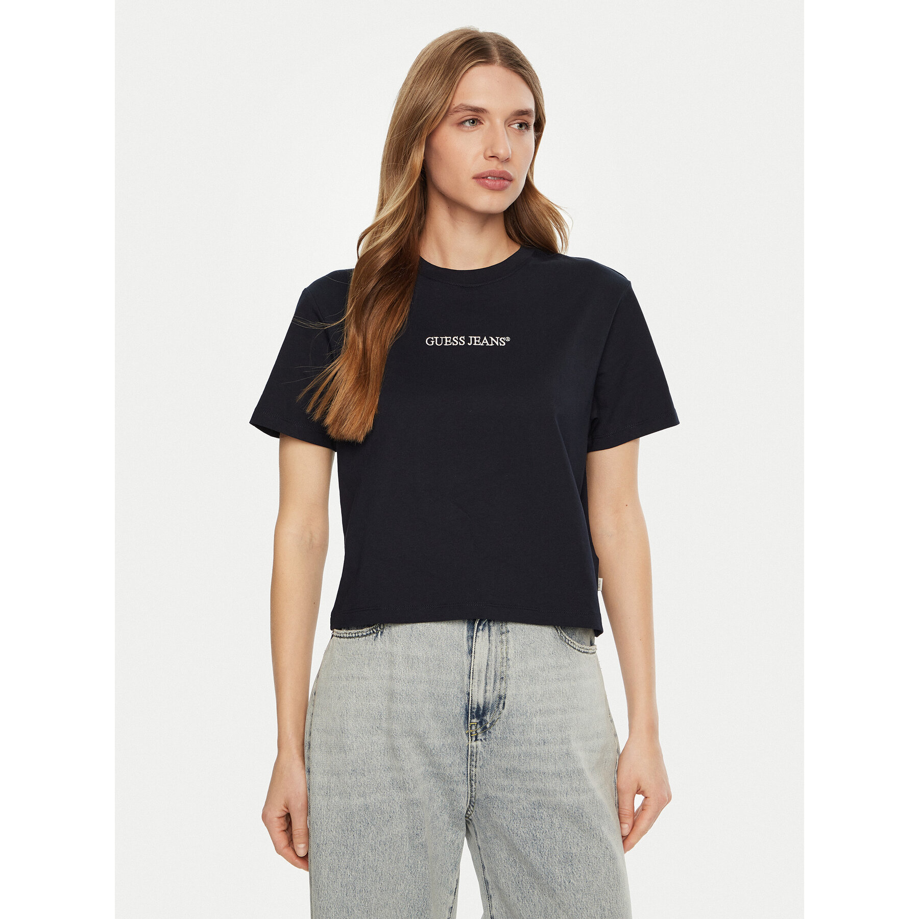 Guess Jeans T-Shirt W5RI42 K8HM0 Niebieski Regular Fit