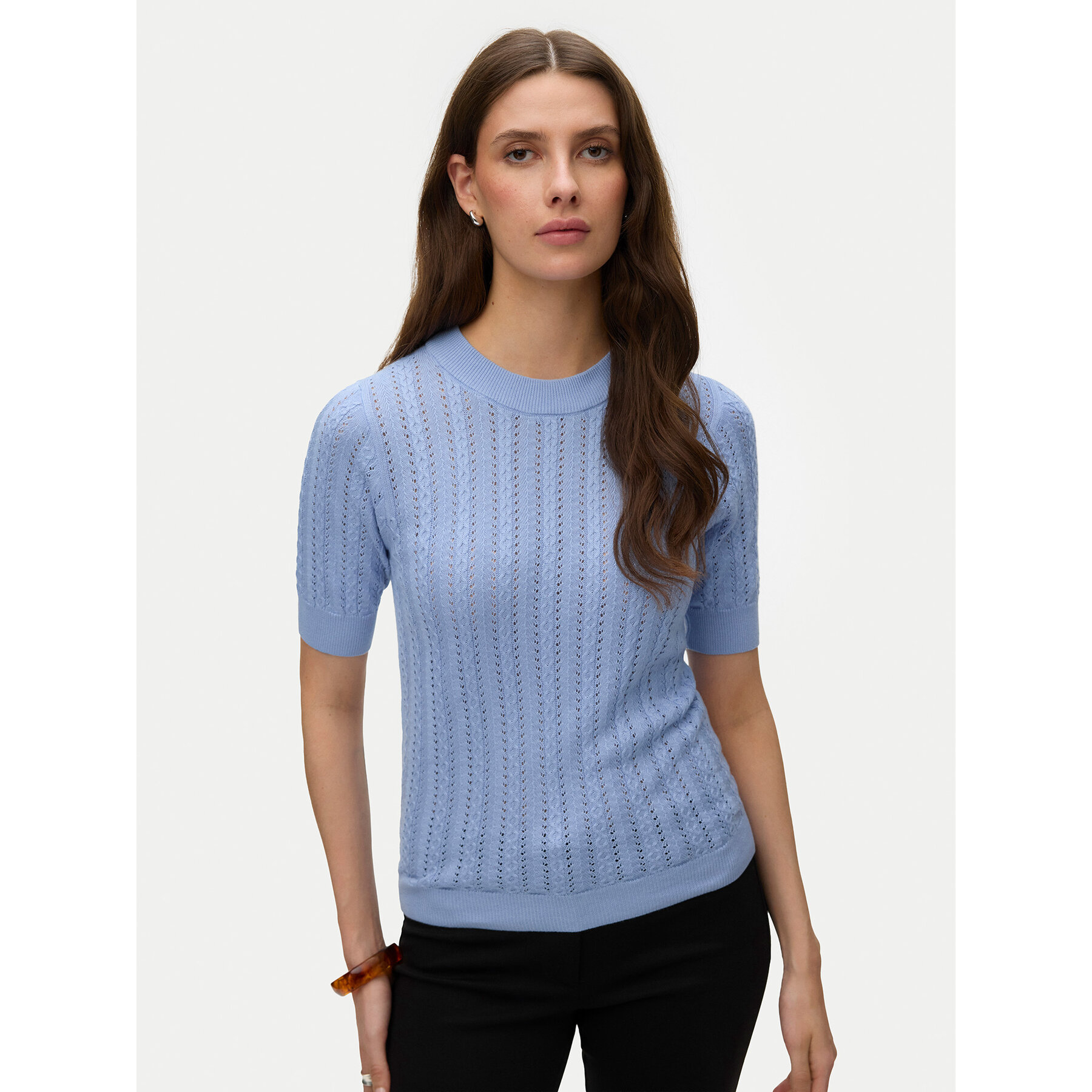 Vero Moda Sweter Morena 10321893 Błękitny Slim Fit