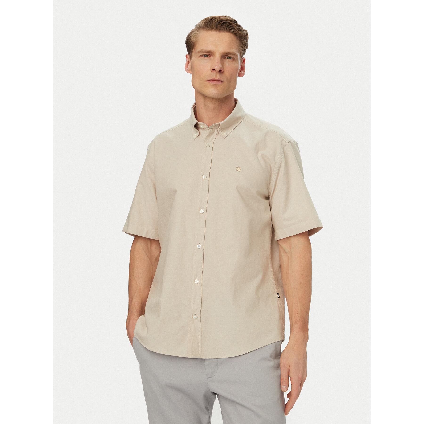 BOSS Koszula H-Liam 50560404 Beżowy Regular Fit