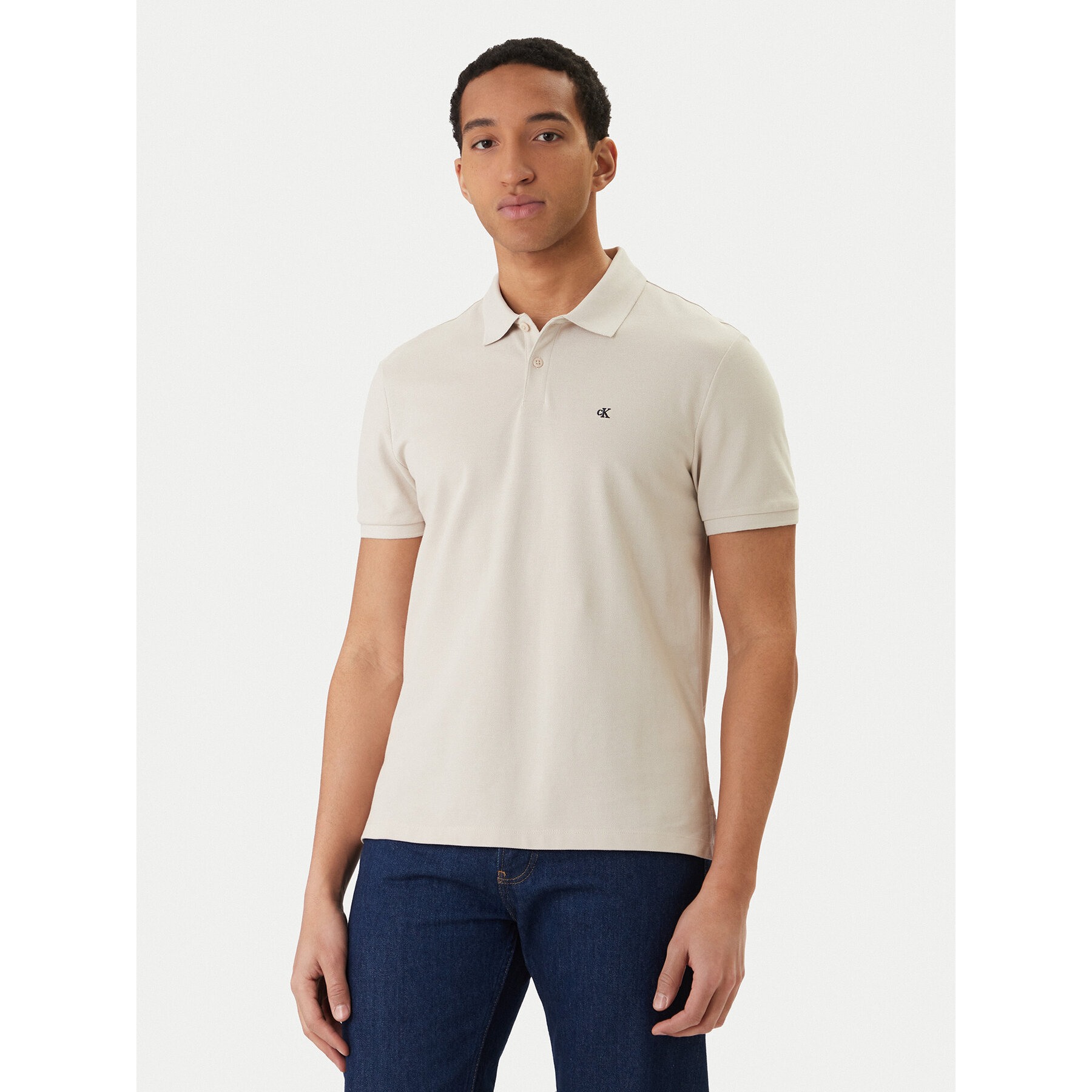Calvin Klein Jeans Polo LV040EM269 Beżowy Regular Fit