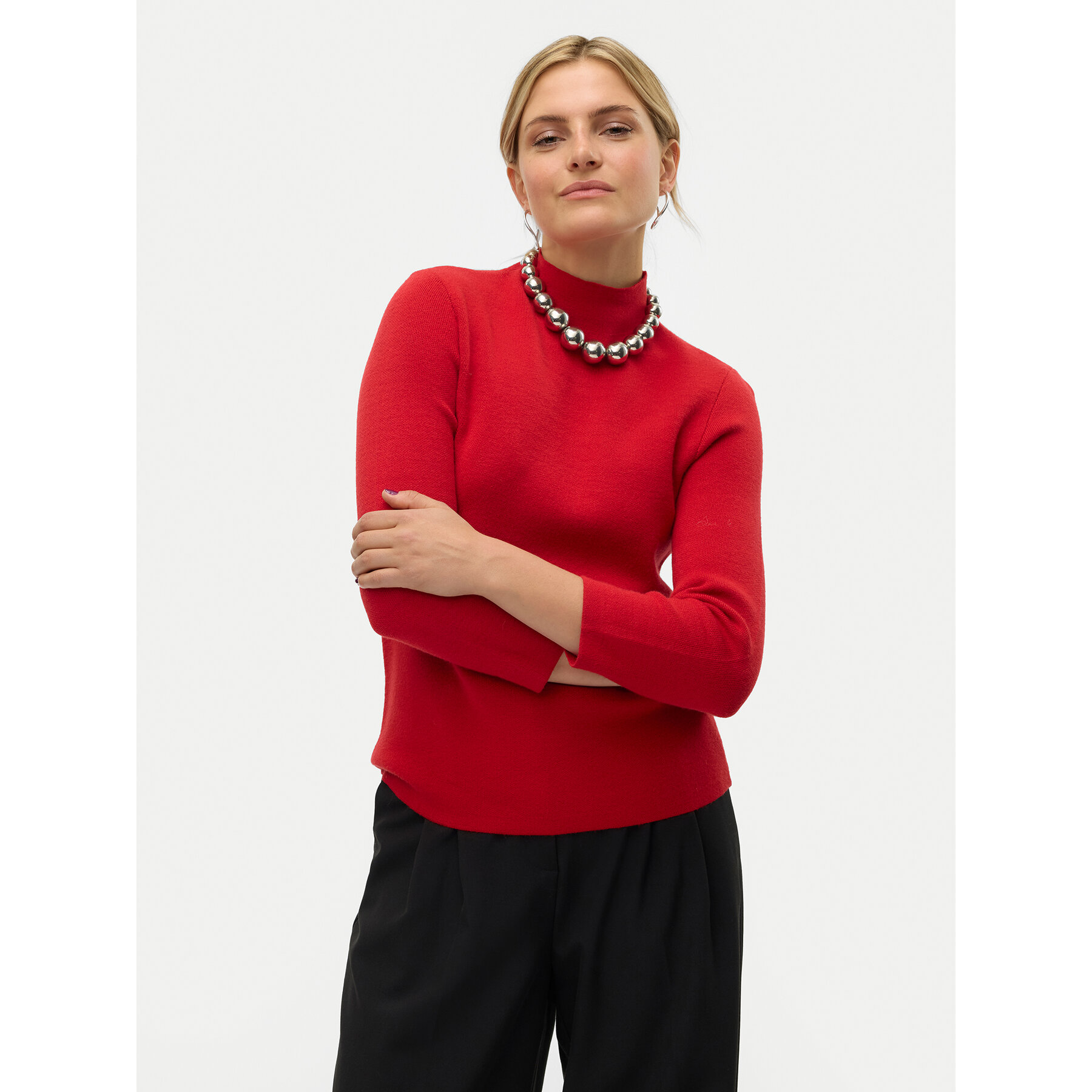 Vero Moda Golf Gold 10320585 Czerwony Regular Fit