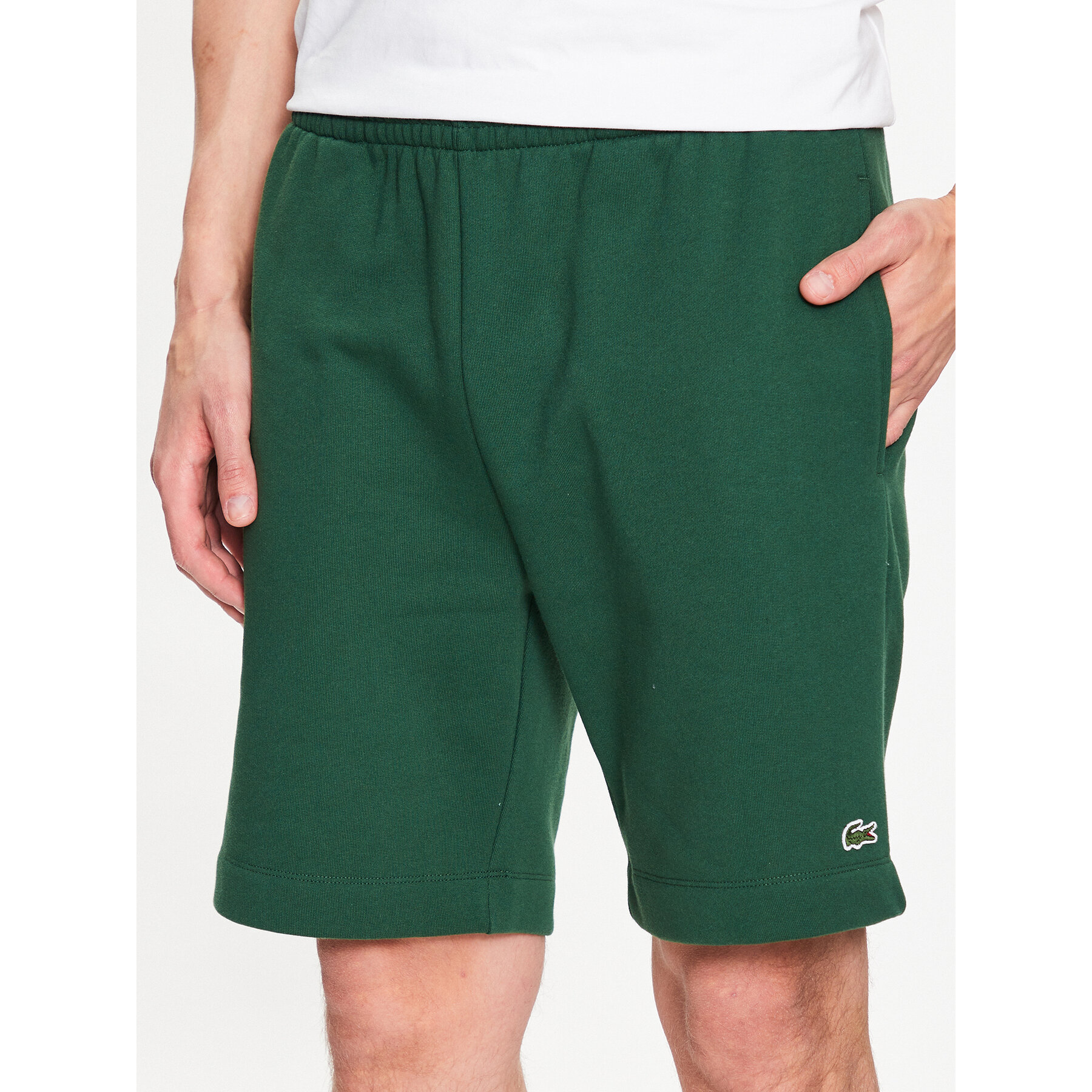 Lacoste Szorty sportowe GH9627 Zielony Regular Fit