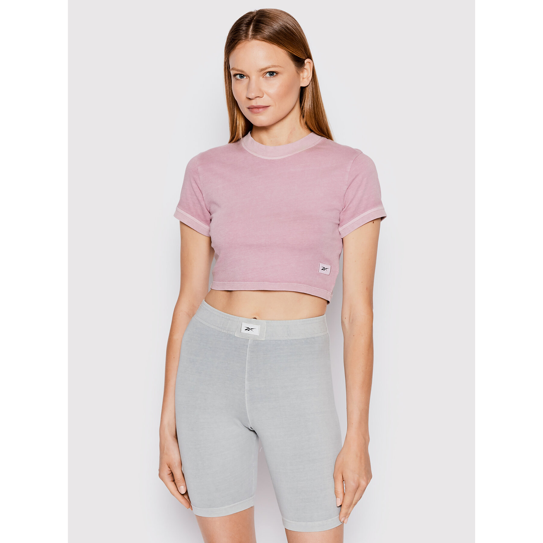 Reebok T-Shirt Classics Natural Dye HK4967 Różowy Slim Fit