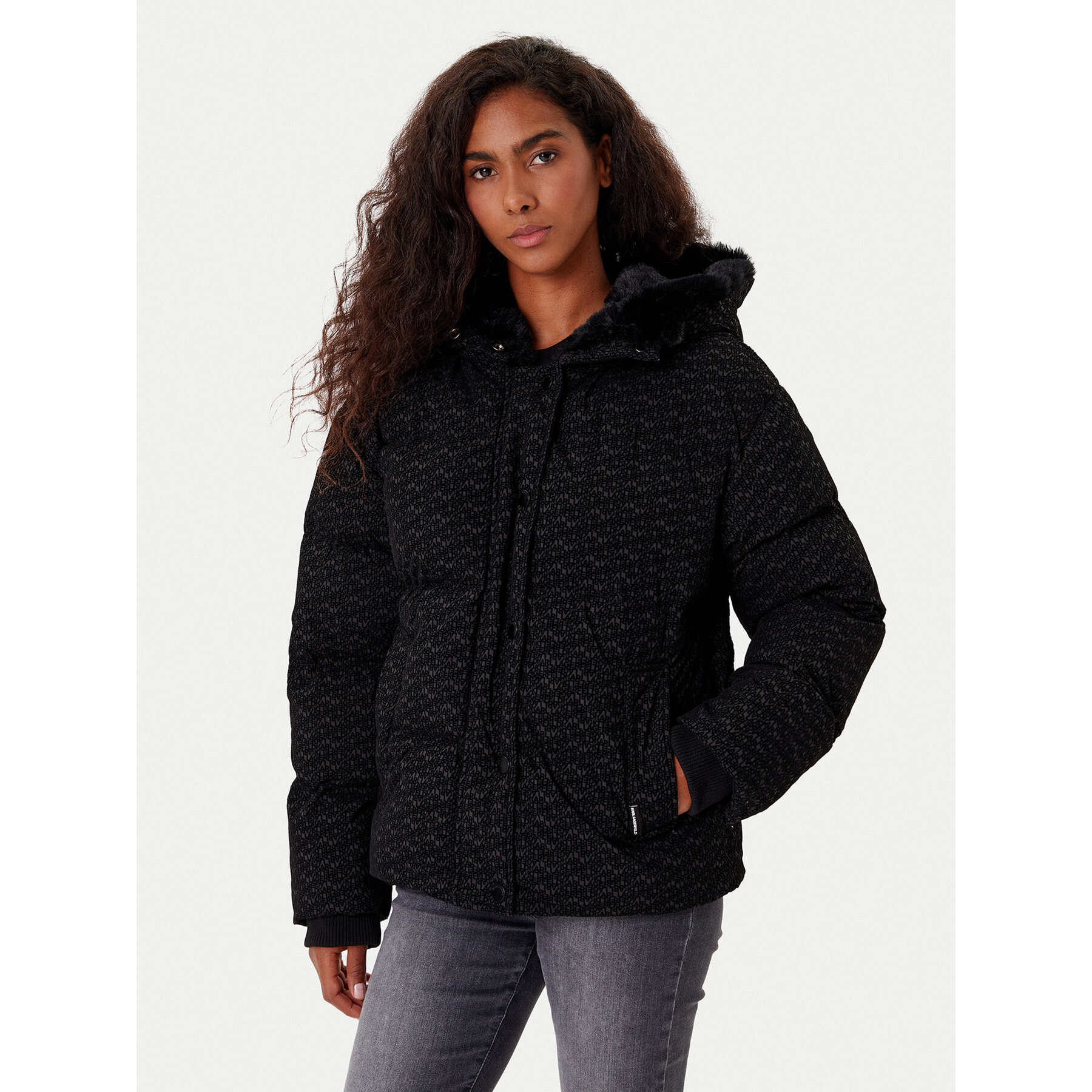 KARL LAGERFELD Kurtka zimowa A4W15042 Czarny Regular Fit