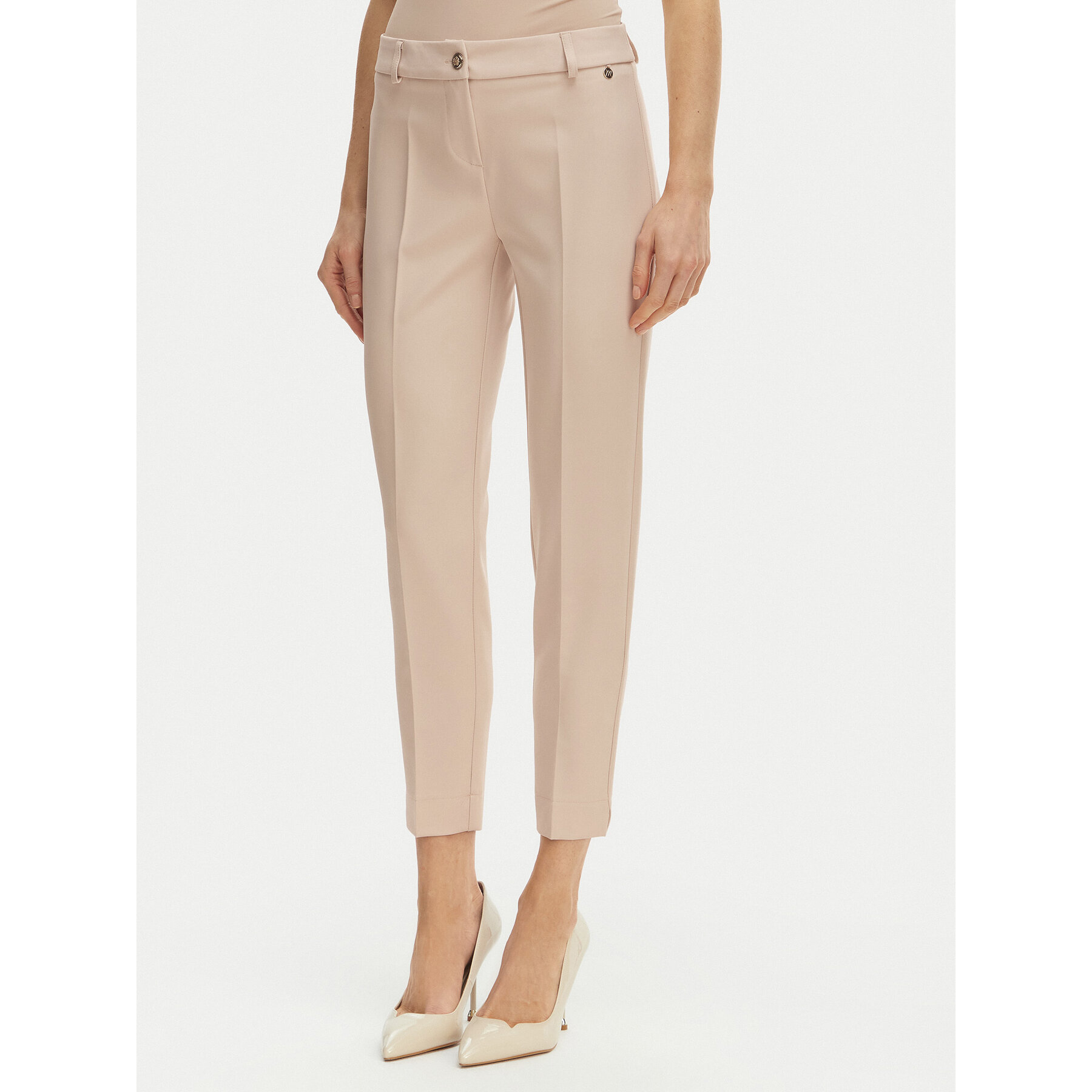 Maryley Spodnie materiałowe 26EB52Z/43LA Beżowy jasny Regular Fit