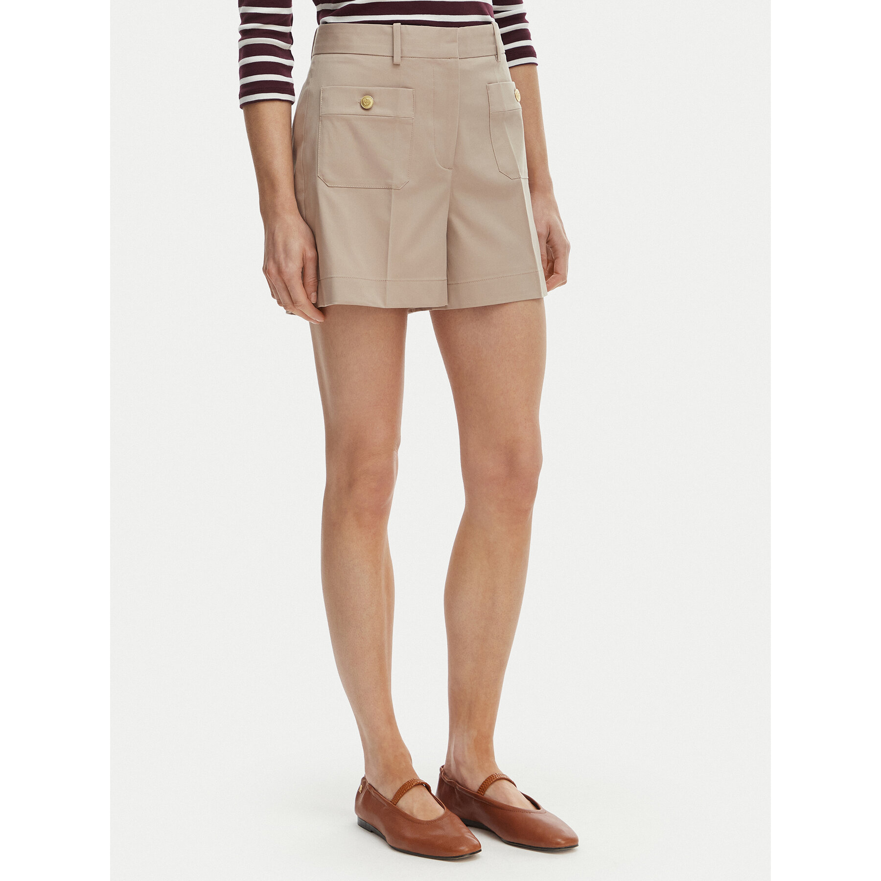 Tommy Hilfiger Szorty materiałowe WW0WW49592 Beżowy Regular Fit