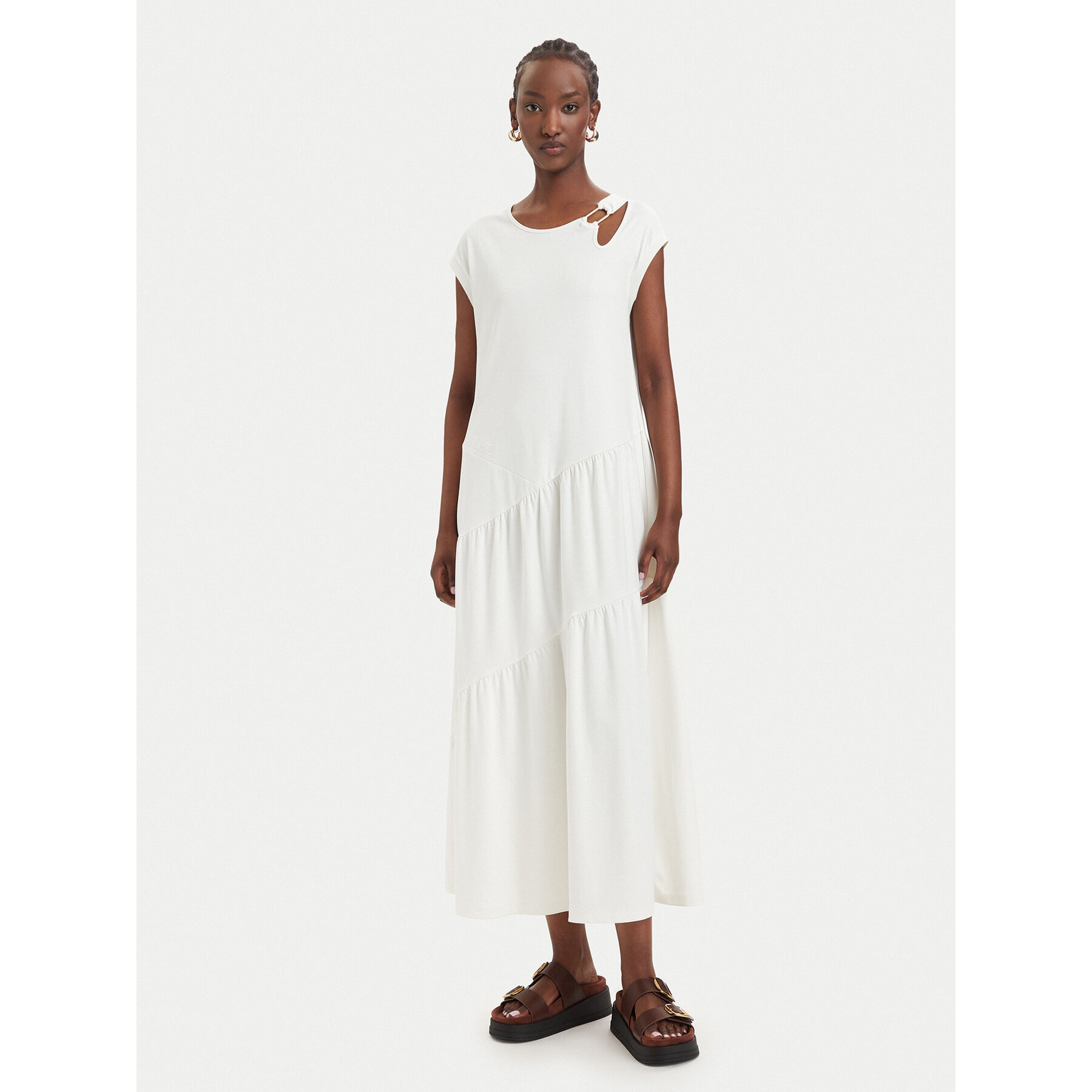 Liu Jo Sport Sukienka codzienna TA6237 J3855 Kremowy Relaxed Fit