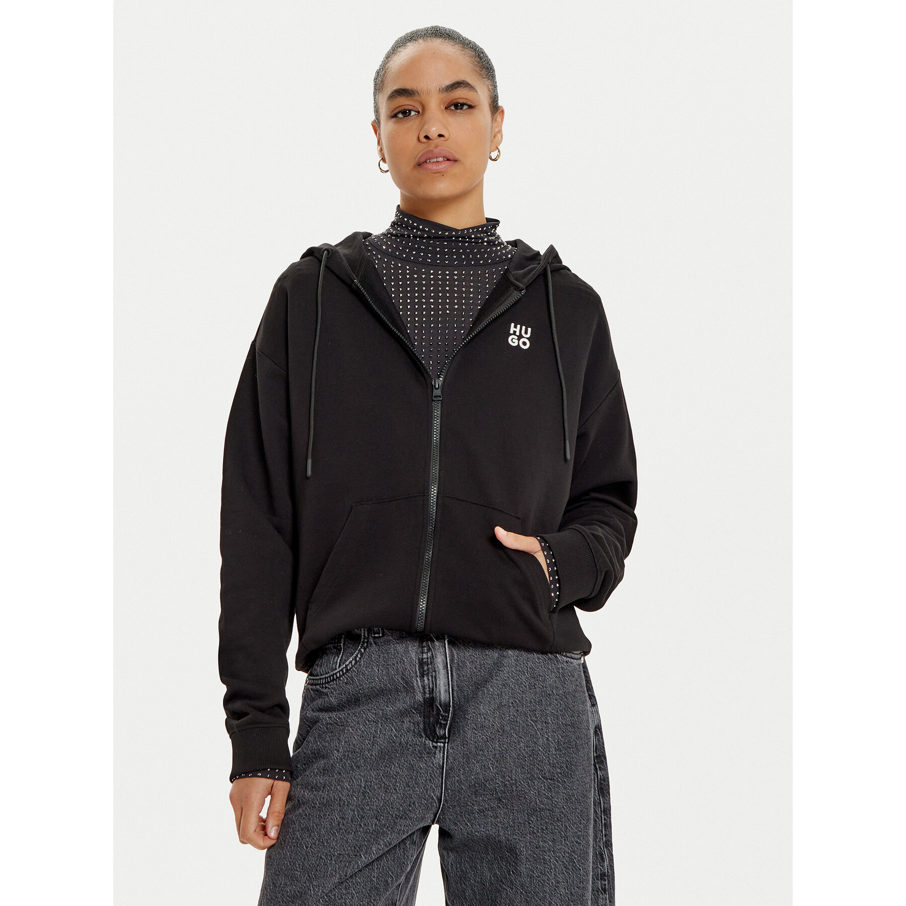Hugo Bluza Dalfine 50535240 Czarny Regular Fit