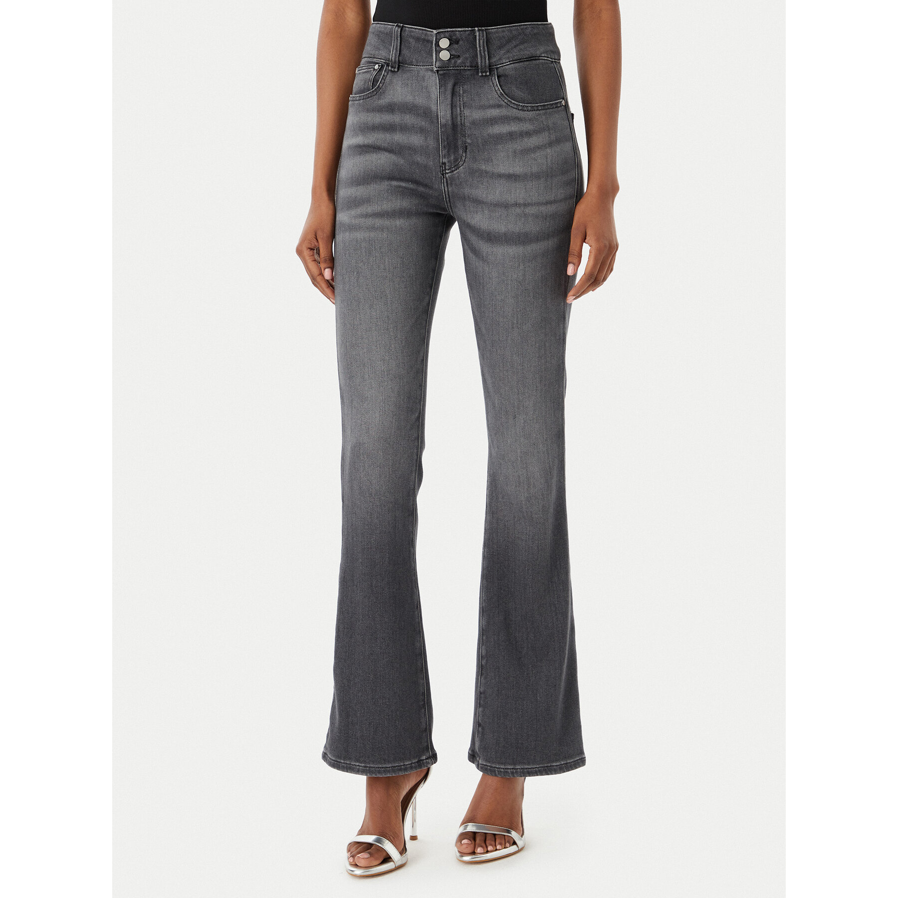 Guess Jeansy W6RA3I D6921 Szary Wide Leg