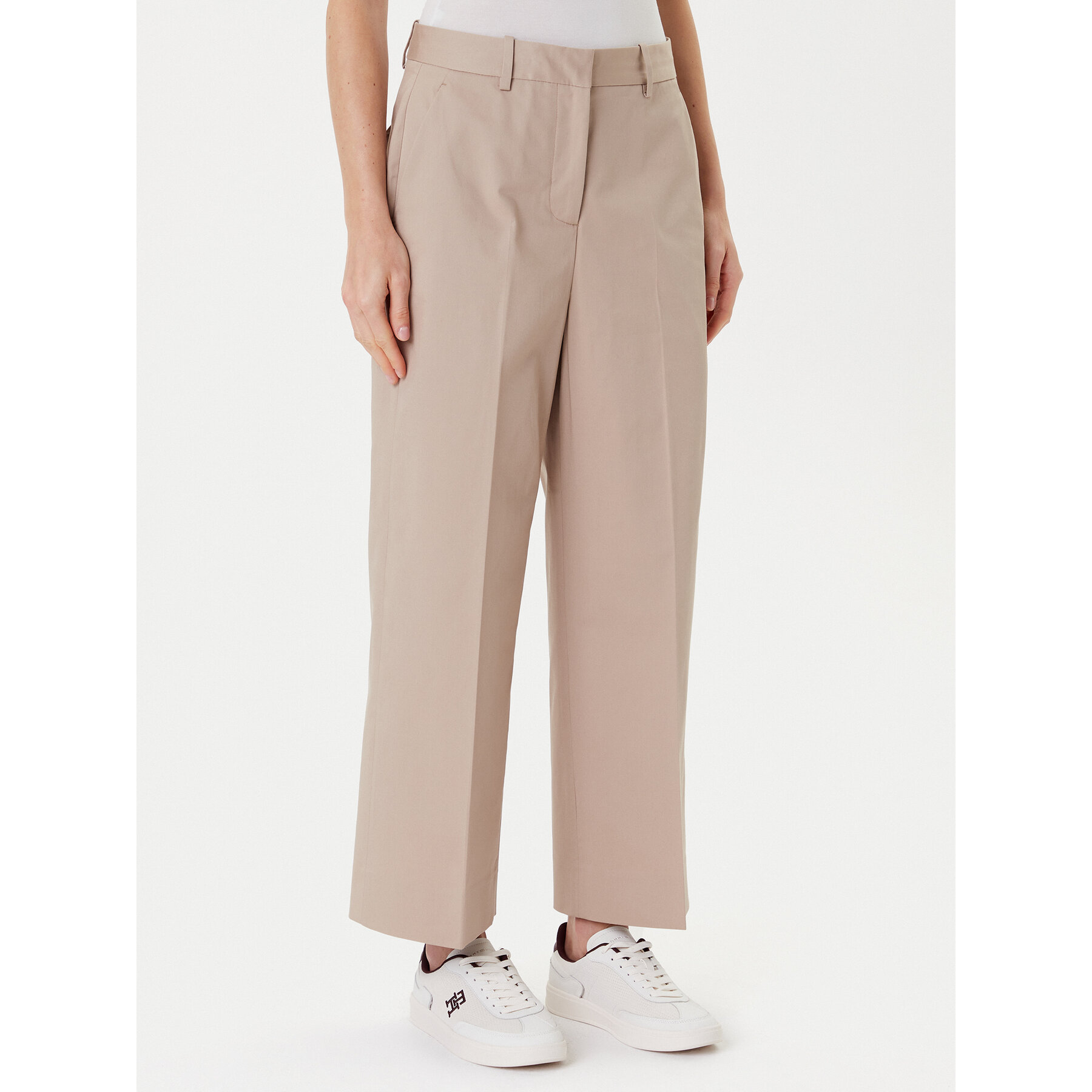 Tommy Hilfiger Spodnie materiałowe WW0WW45791 Beżowy Wide Leg