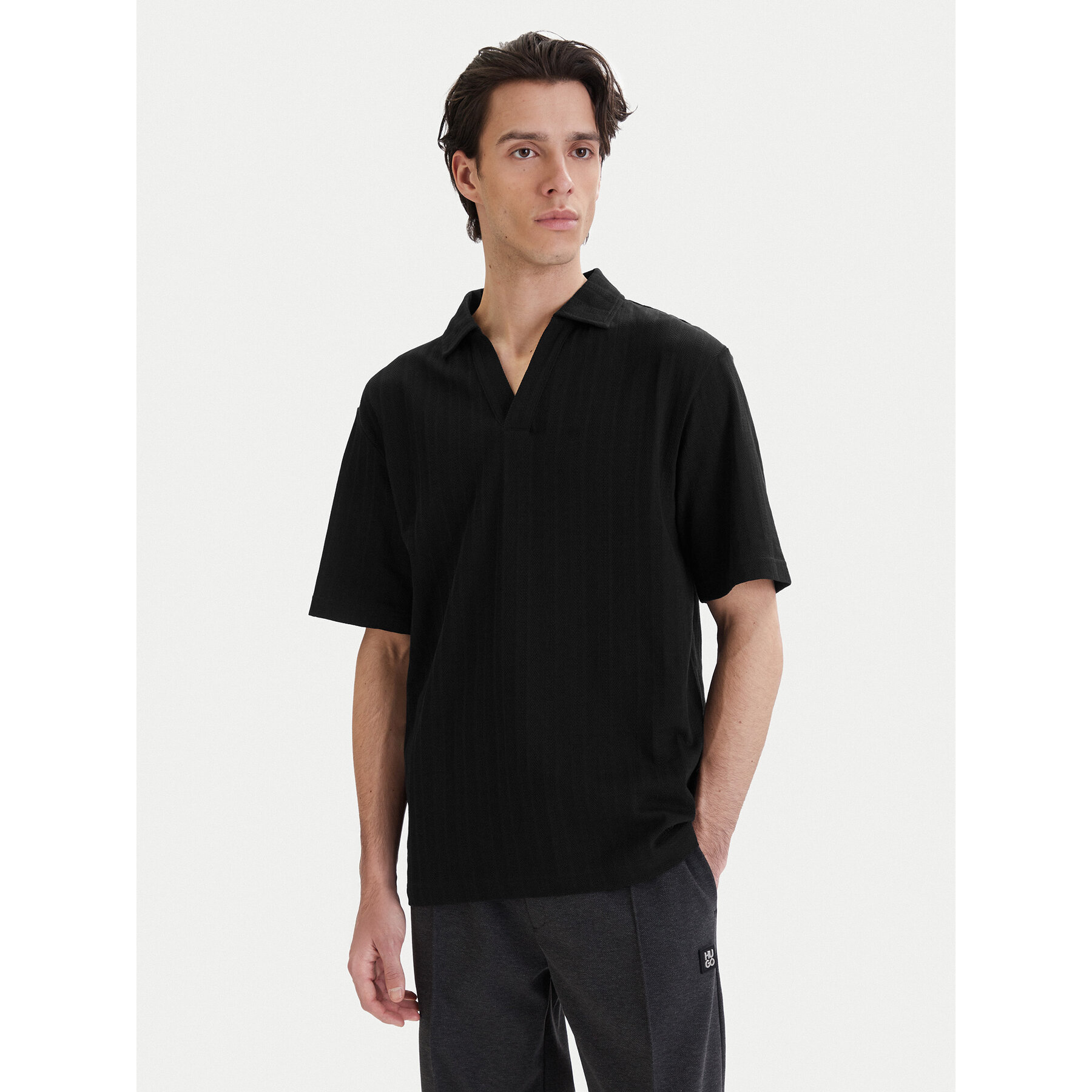 HUGO Polo Dalibo 50556724 Czarny Relaxed Fit