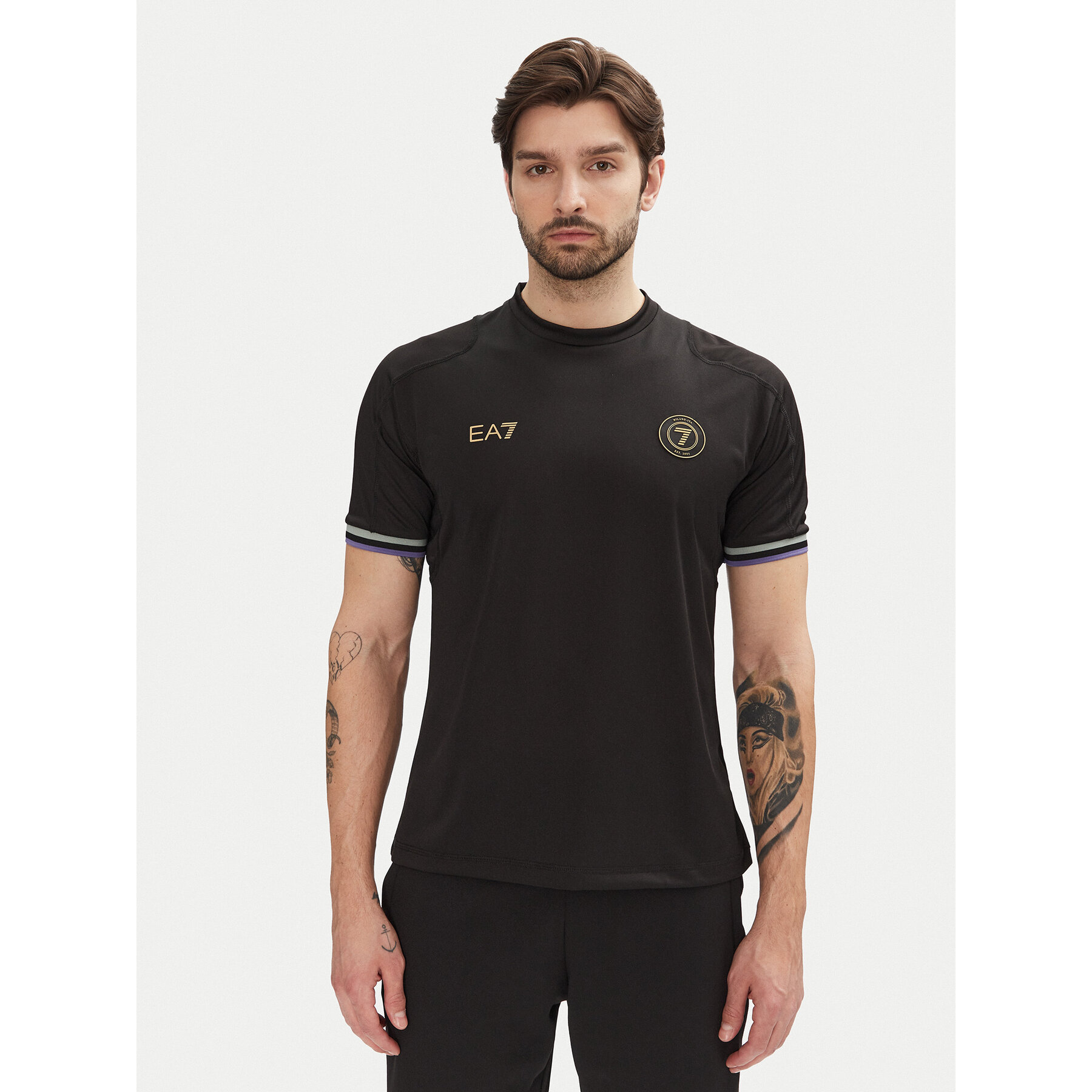 EA7 Emporio Armani T-Shirt 7M000256 AF13537 UC001 Czarny Regular Fit