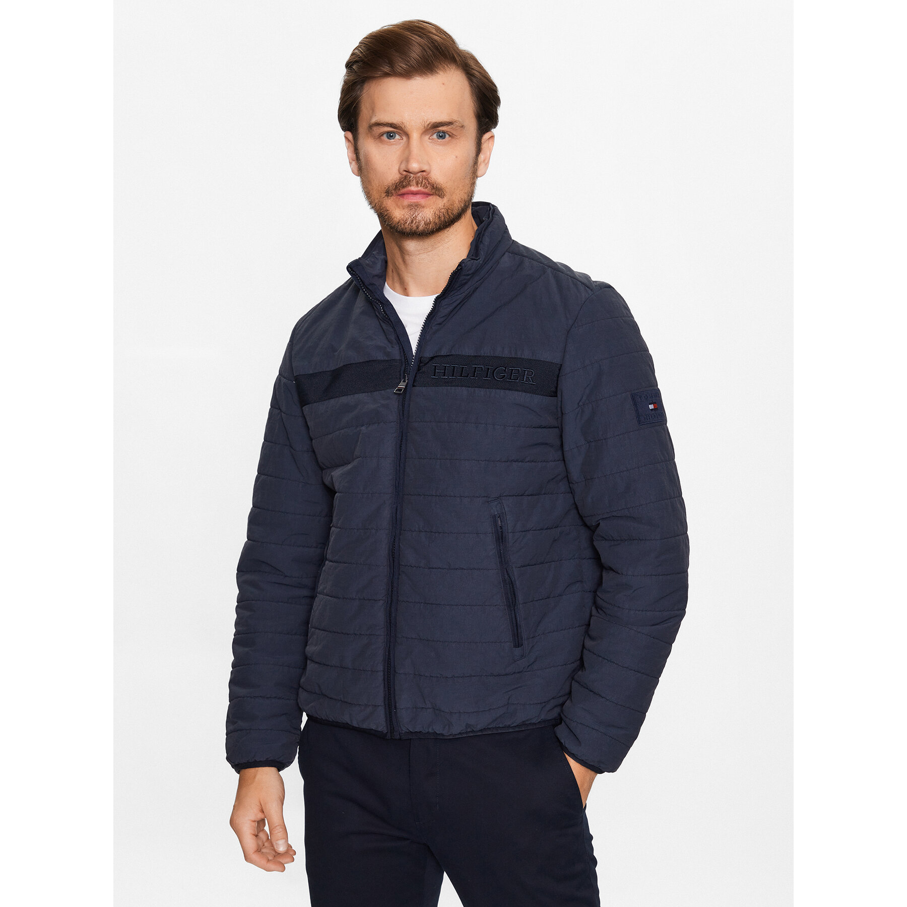 Tommy Hilfiger Kurtka przejściowa MW0MW31638 Granatowy Regular Fit