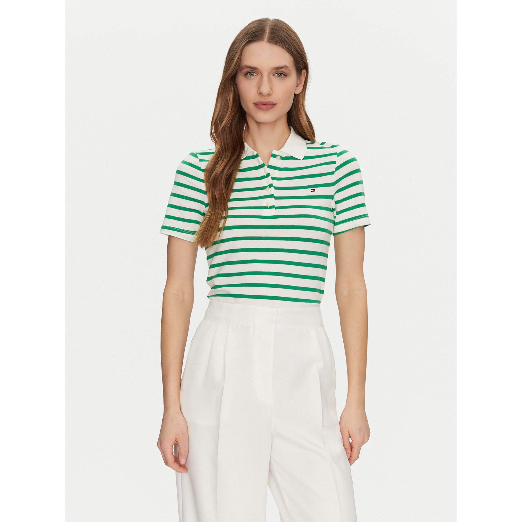 Tommy Hilfiger Polo 1985 WW0WW43225 Zielony Slim Fit