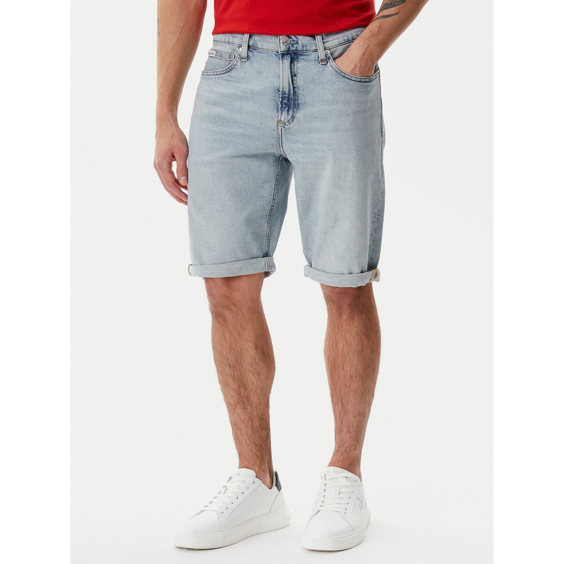 Calvin Klein Jeans Szorty jeansowe J30J327193 Niebieski Slim Fit