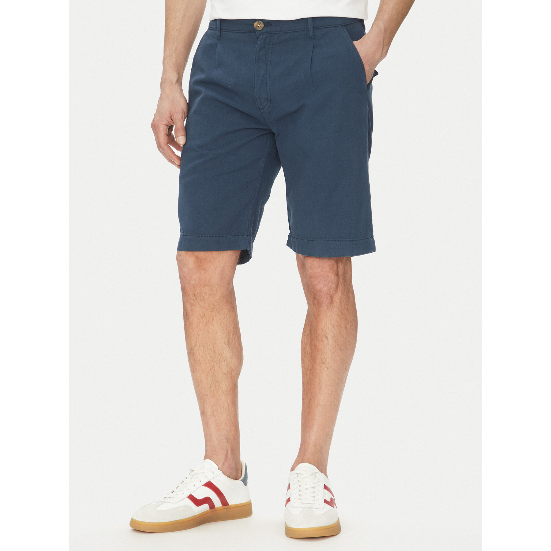 La Martina Szorty materiałowe Vics MAB004 TL147 Granatowy Regular Fit