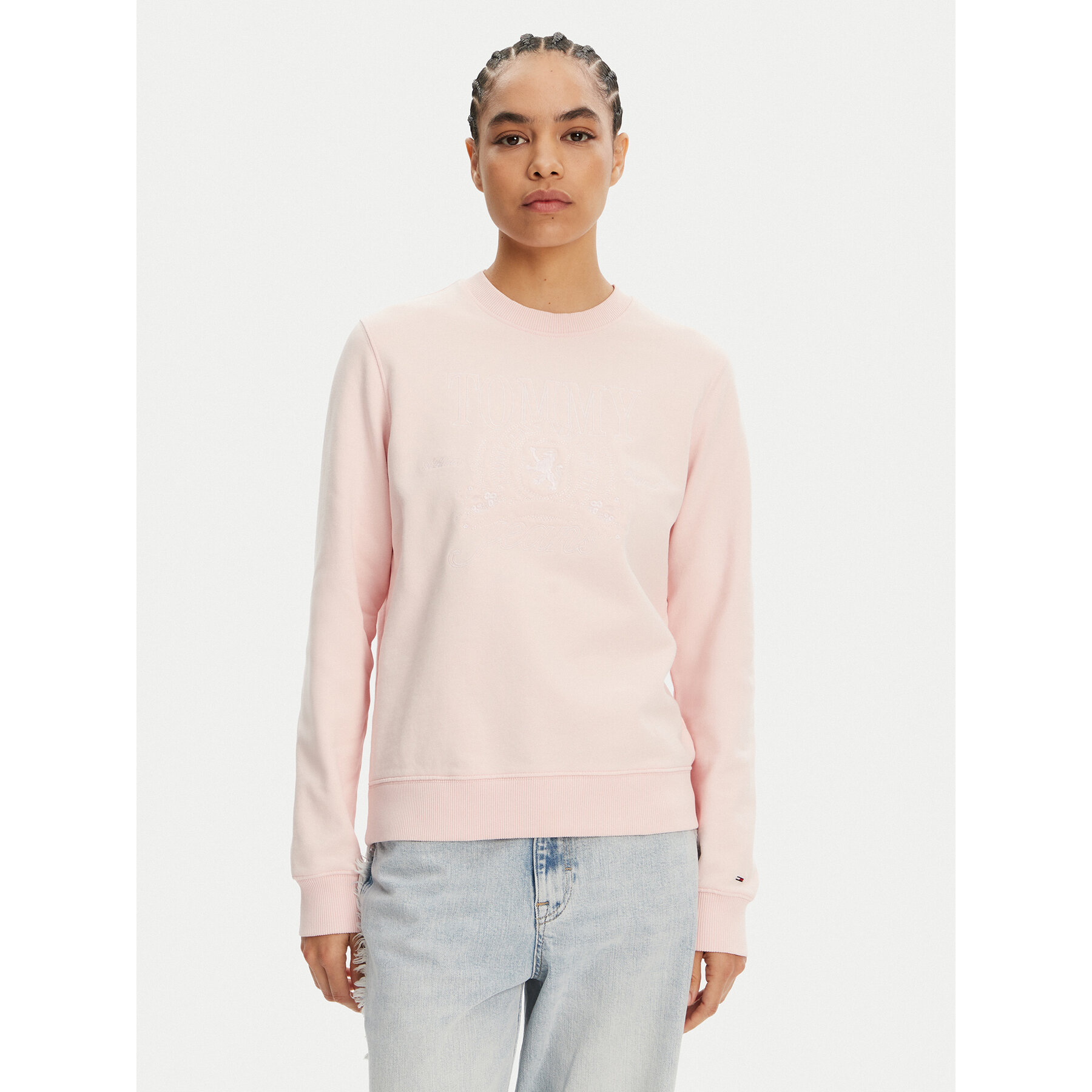 Tommy Jeans Bluza Tonal Crest DW0DW20637 Różowy Regular Fit