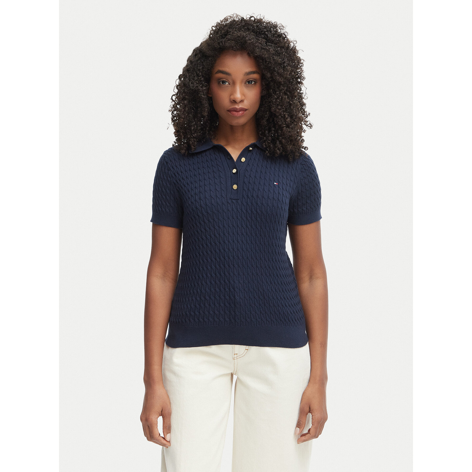 Tommy Hilfiger Polo WW0WW41474 Granatowy Regular Fit