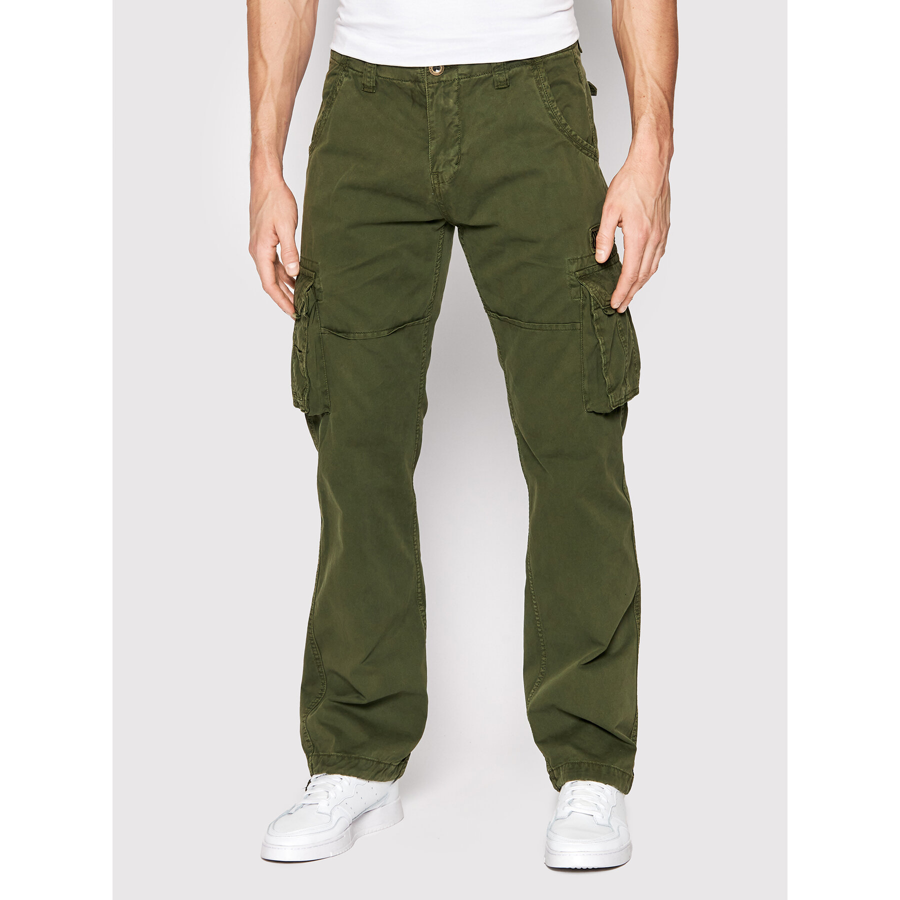 Alpha Industries Spodnie materiałowe Jet 101212 Zielony Straight Fit