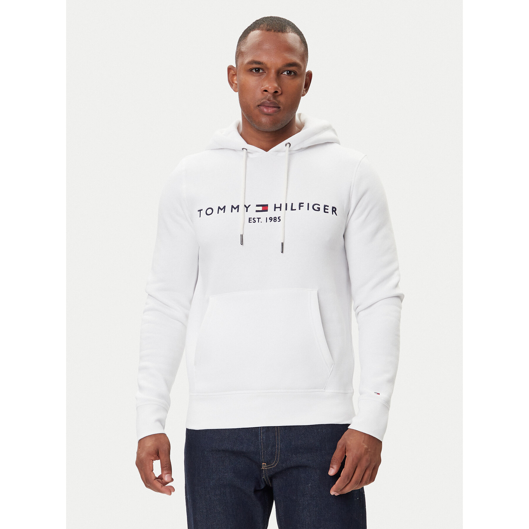 Tommy Hilfiger Bluza Logo MW0MW11599 Biały Regular Fit