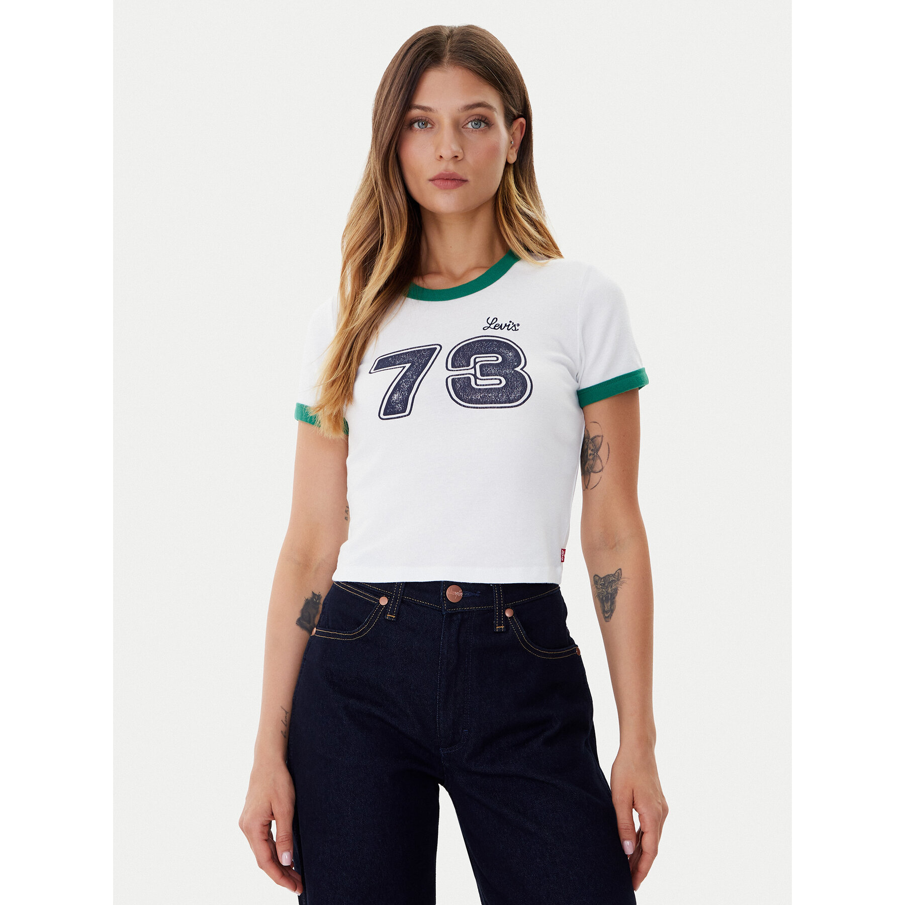 Levi's® T-Shirt Graphic Ringer A3523-0142 Biały Slim Fit