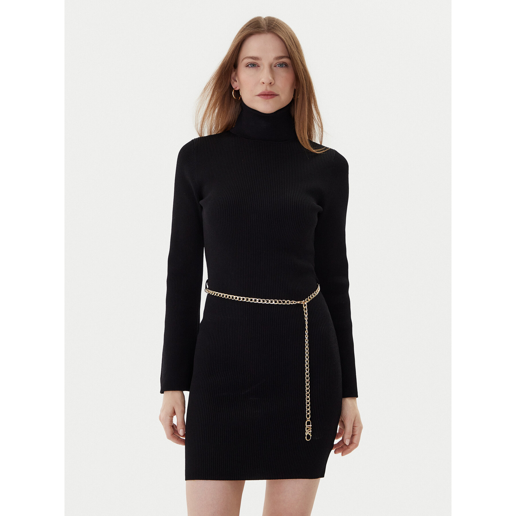 MICHAEL Michael Kors Sukienka dzianinowa MF583C633D Czarny Regular Fit