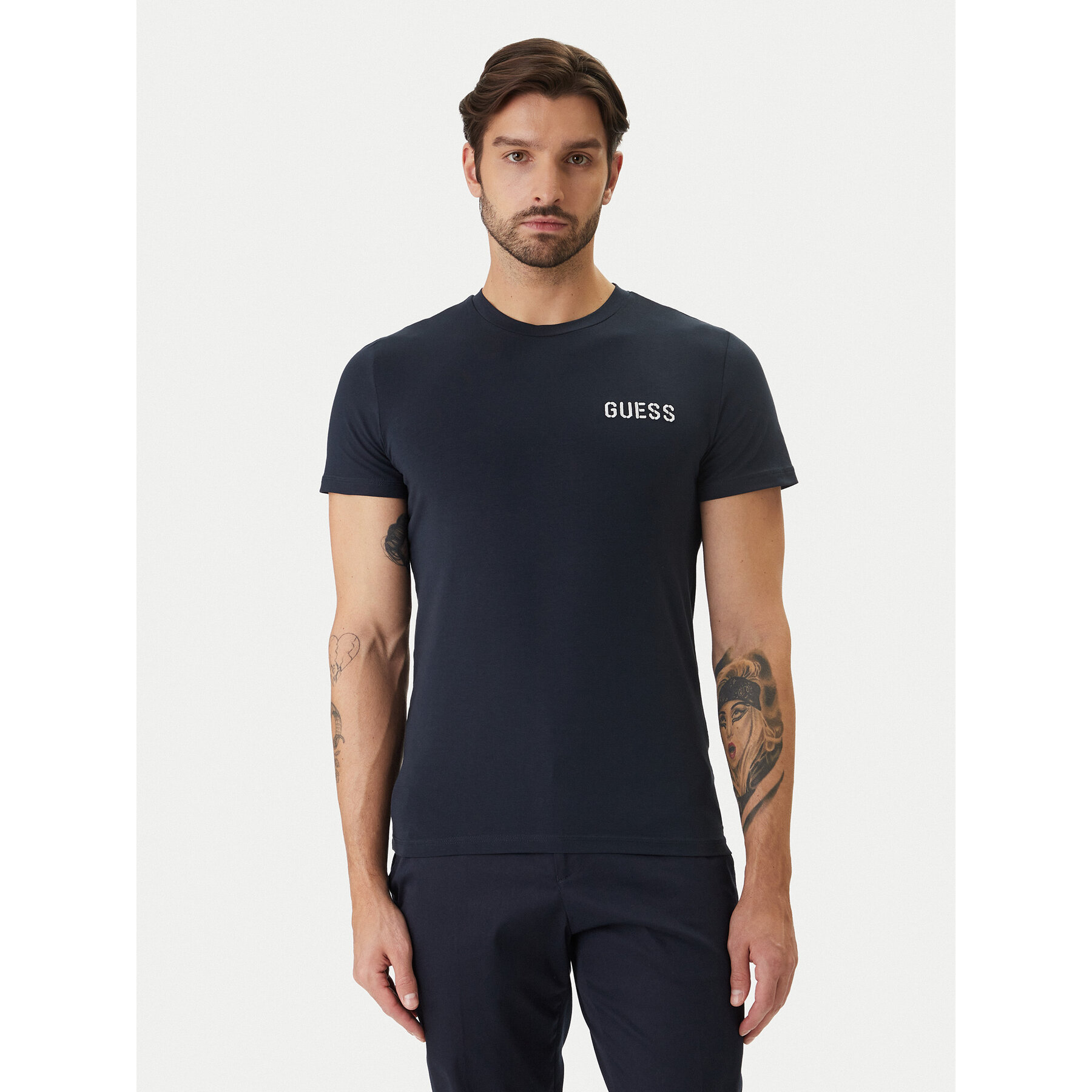Guess T-Shirt U6GM03 K6YW1 Granatowy Slim Fit