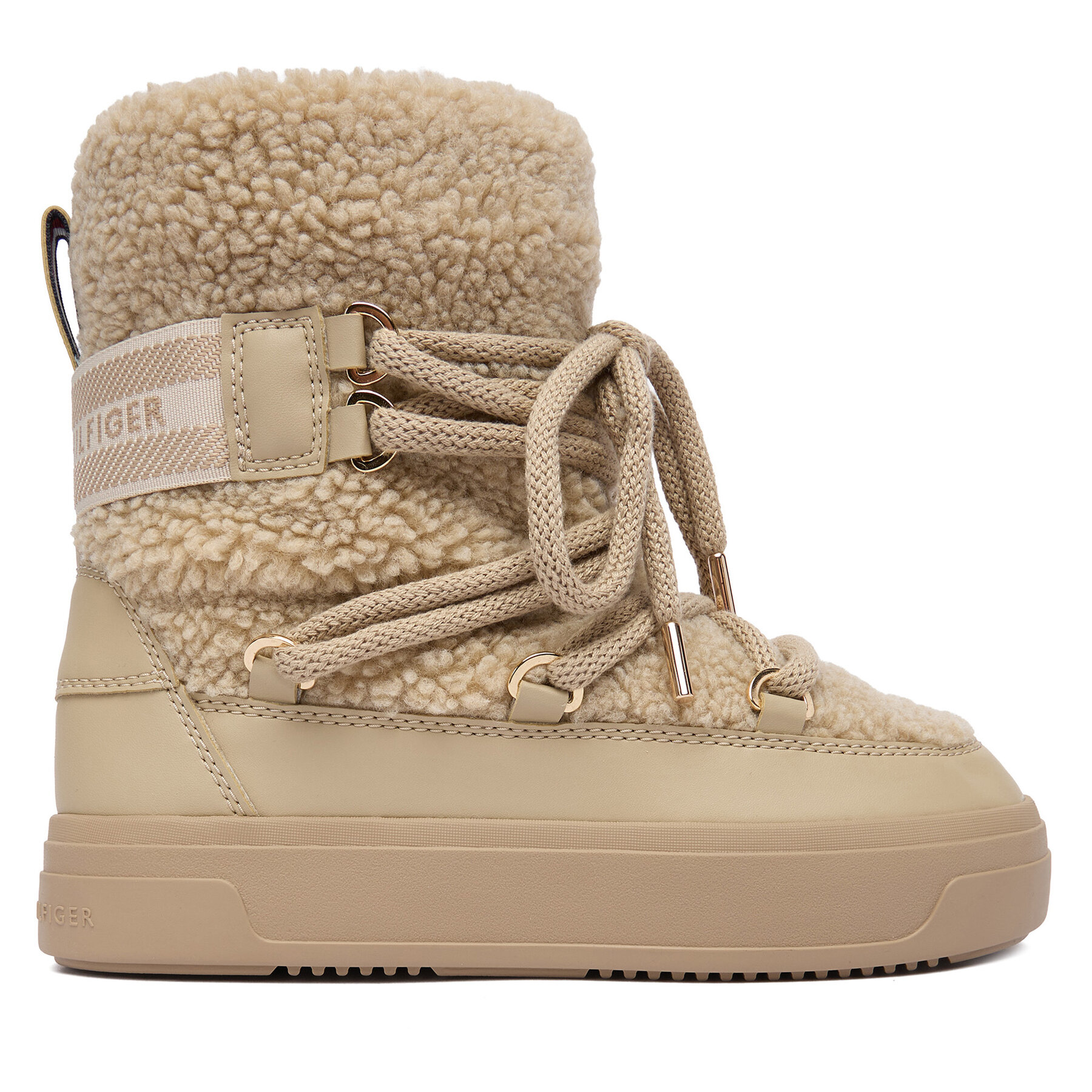 Tommy Hilfiger Śniegowce Faux Shearling Snowboot FW0FW08788 Écru