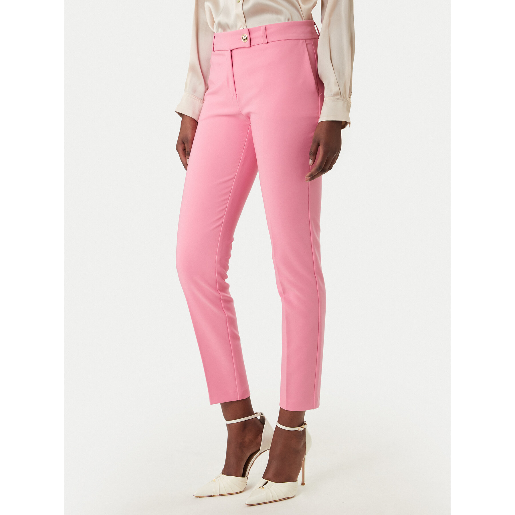 Rinascimento Spodnie materiałowe CFC0128638003 Różowy Slim Fit